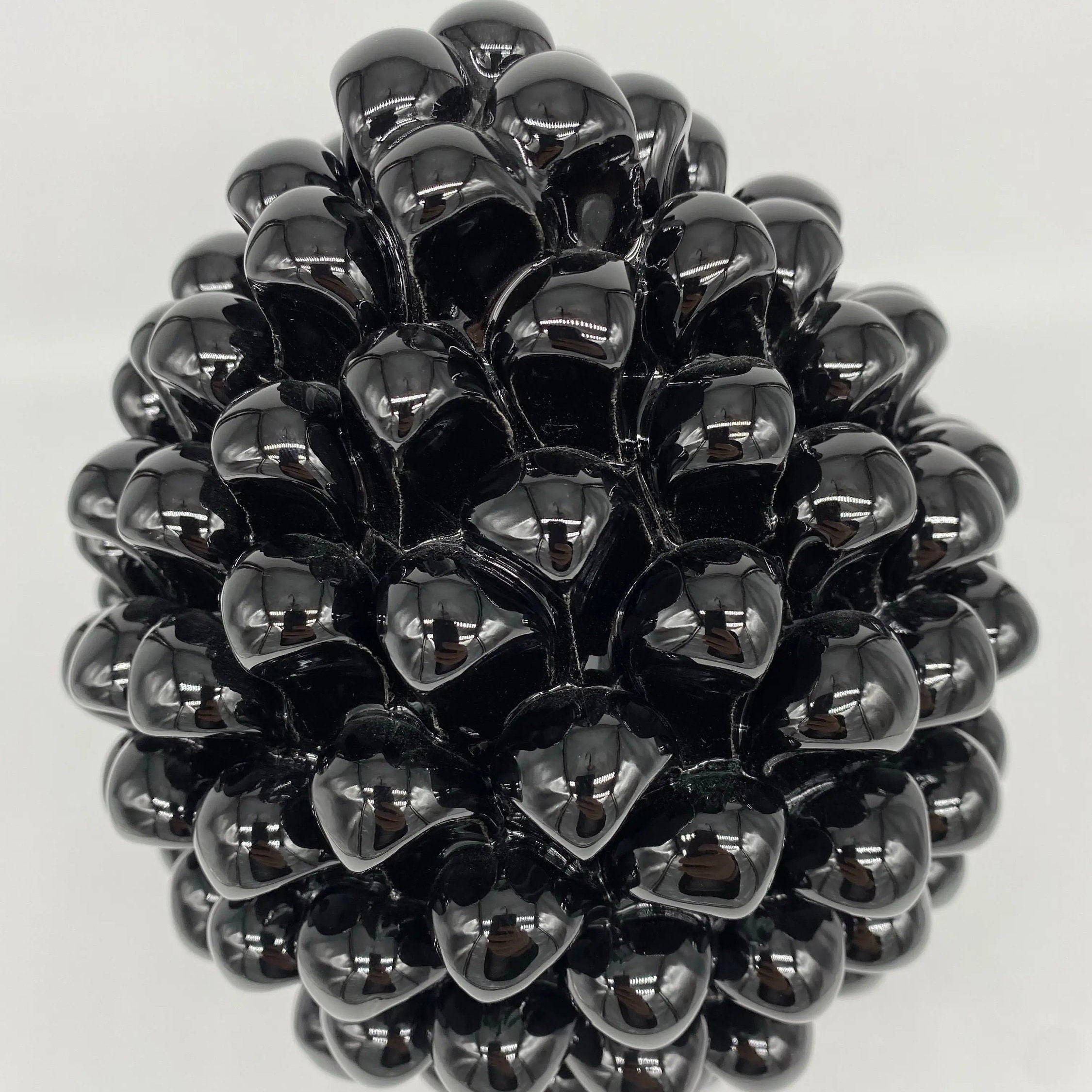 Pigna Ceramica Caltagirone cm H.25 Artigianale Nero DD CERAMICHE SICILIANE