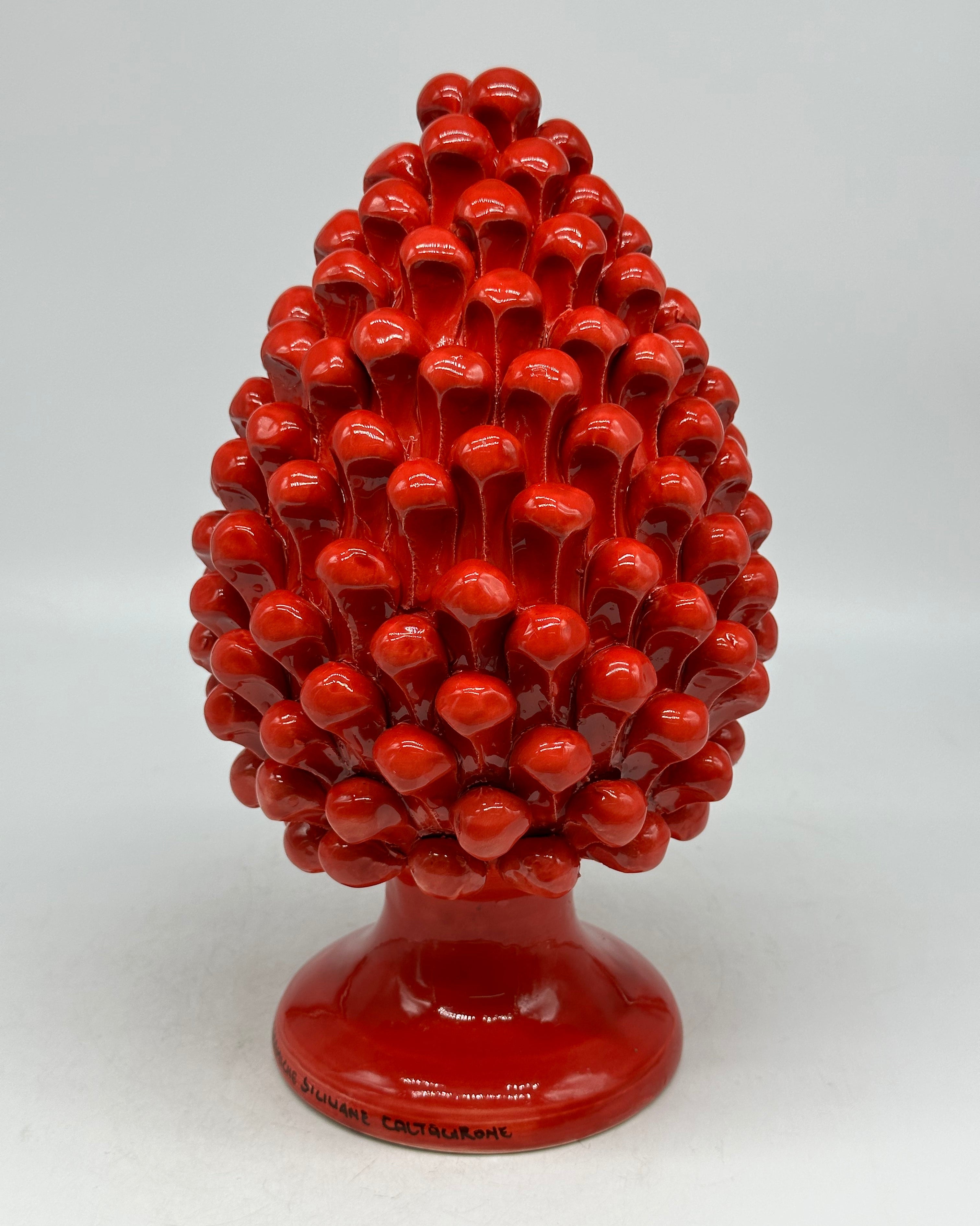 Pigna Ceramica Caltagirone cm H.25 Artigianale Rosso - PIGNE