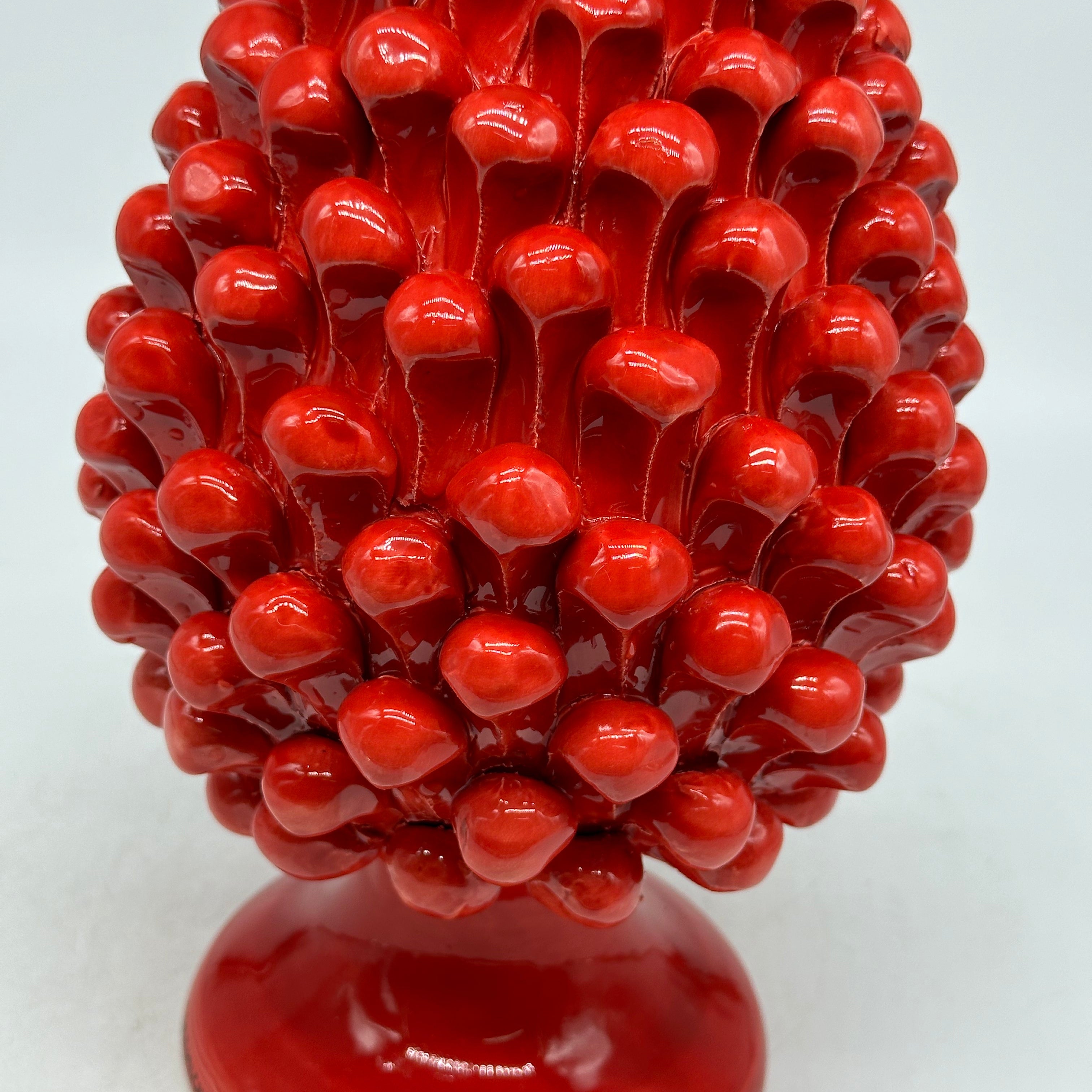 Pigna Ceramica Caltagirone cm H.25 Artigianale Rosso - PIGNE
