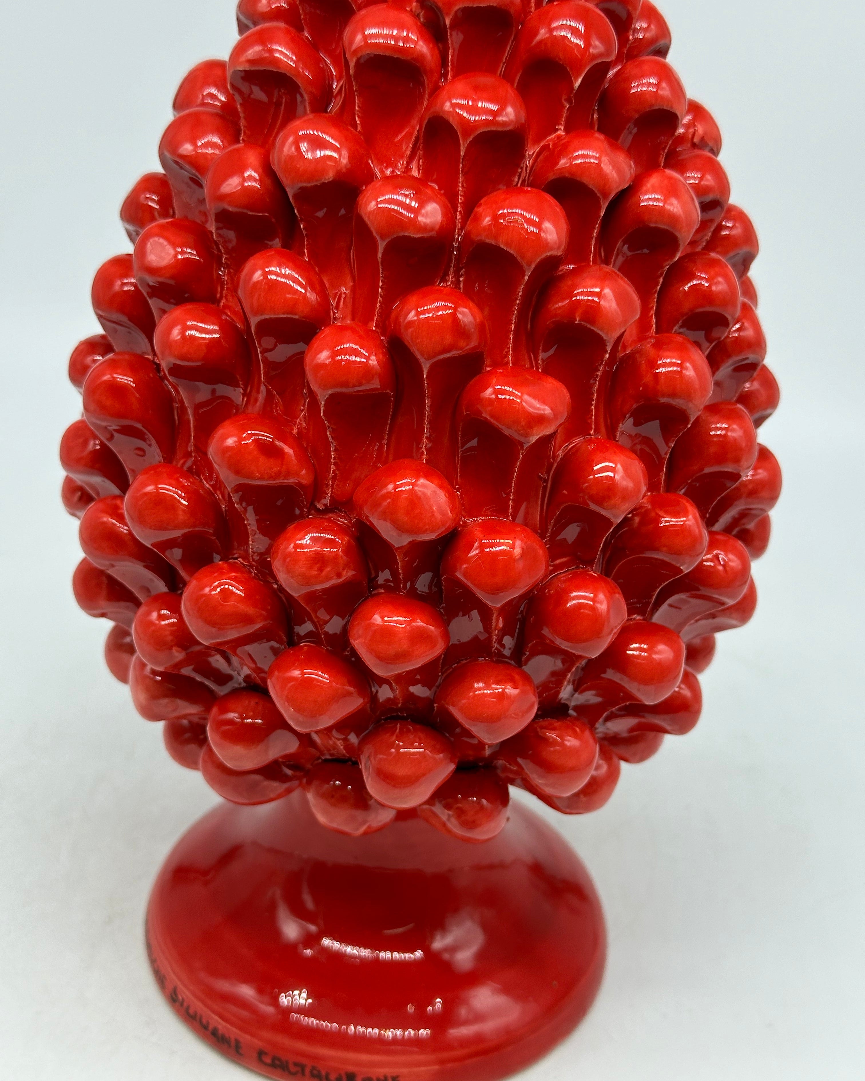 Pigna Ceramica Caltagirone cm H.25 Artigianale Rosso - PIGNE