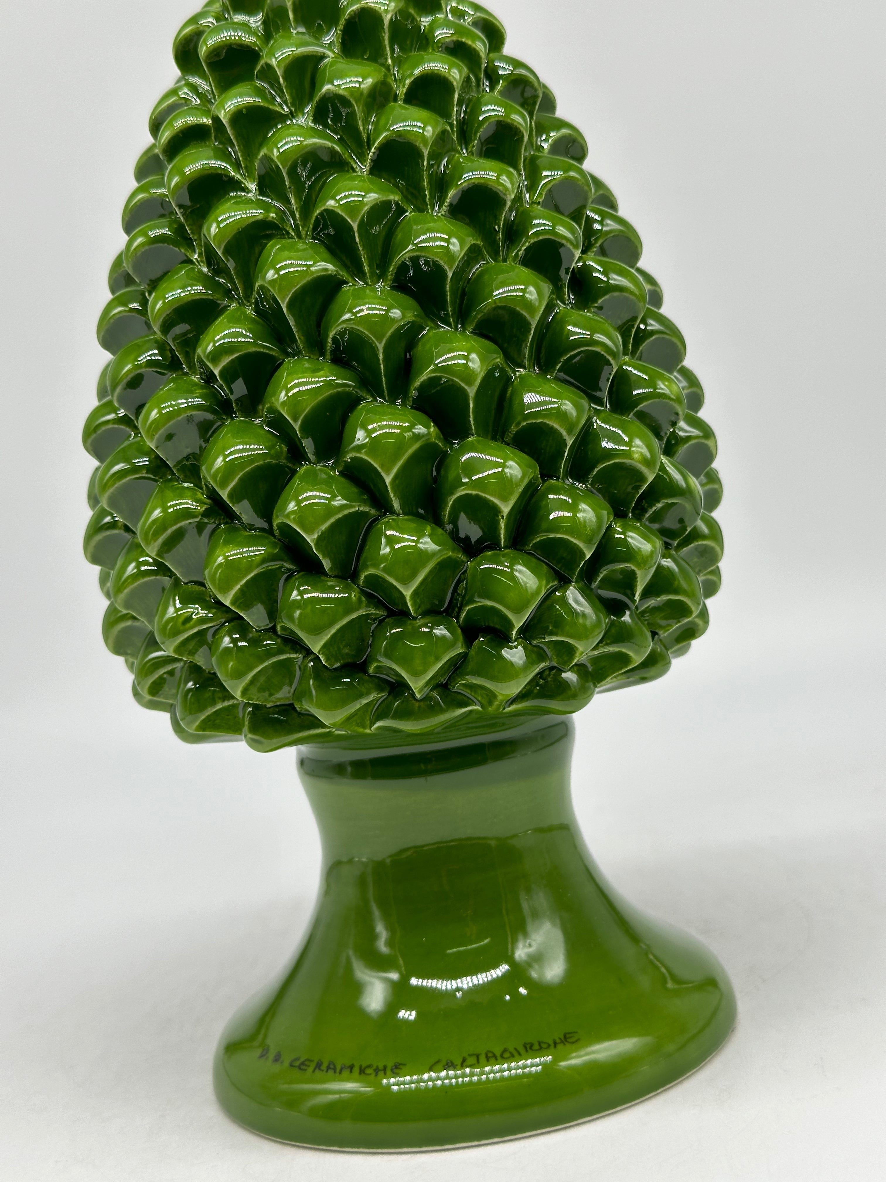 Pigna Ceramica Caltagirone cm H.25 Artigianale Verde Prato - PIGNE