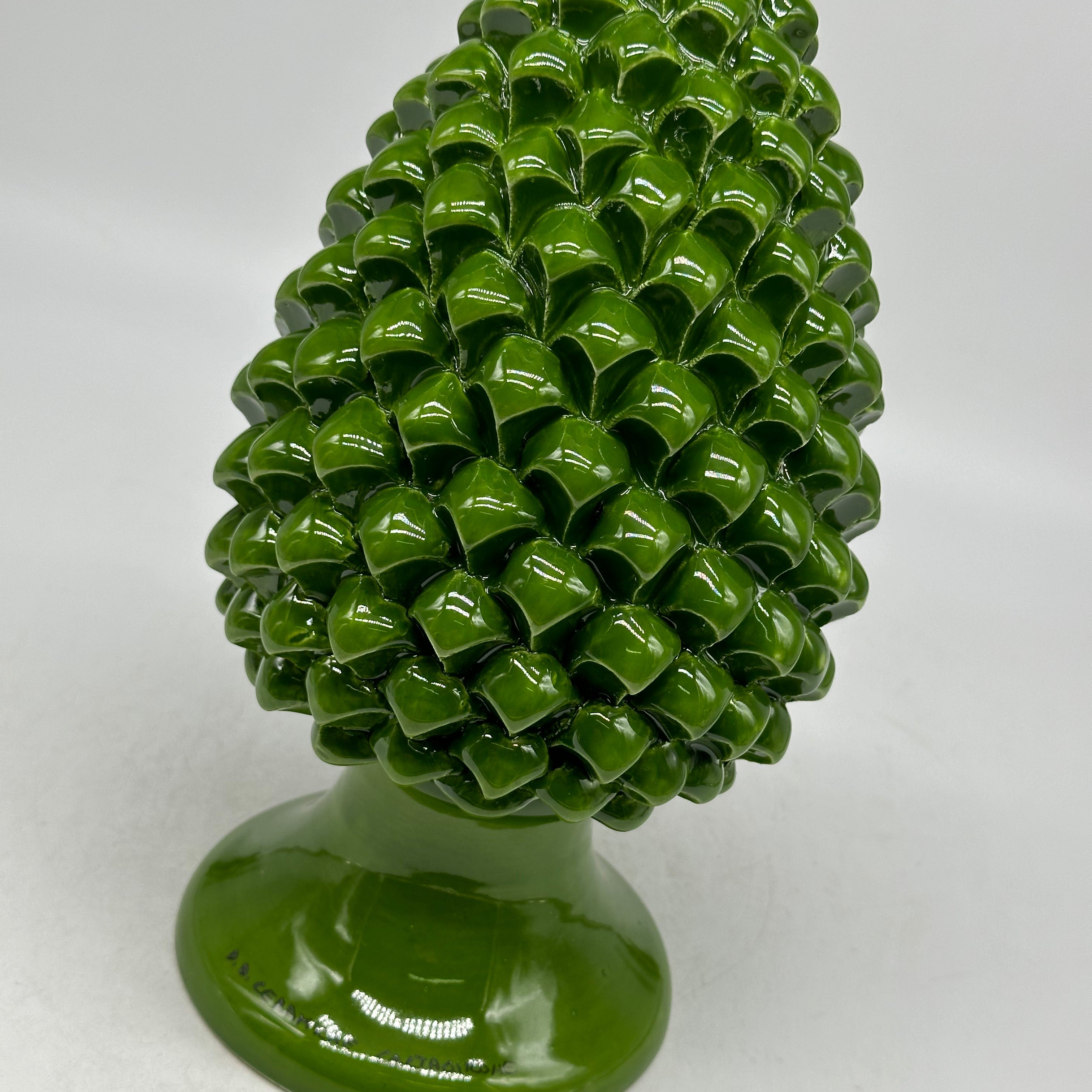 Pigna Ceramica Caltagirone cm H.25 Artigianale Verde Prato - PIGNE