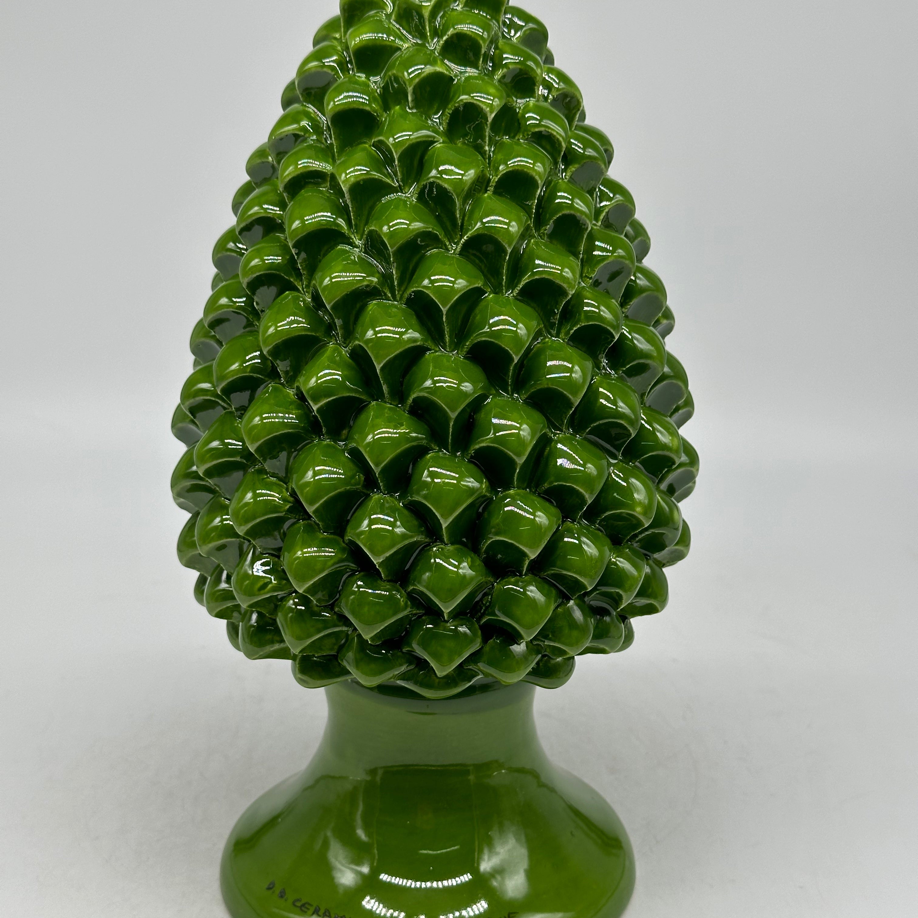Pigna Ceramica Caltagirone cm H.25 Artigianale Verde Prato - PIGNE