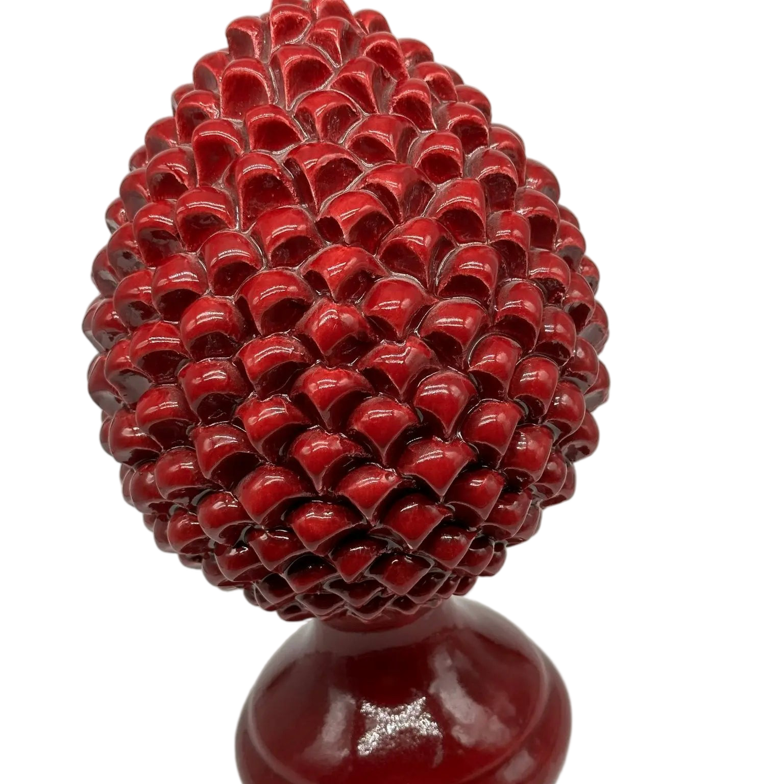 Pigna Ceramica Caltagirone cm H.28 L.17 Artigianale Bordeaux Linea Luis DD CERAMICHE SICILIANE