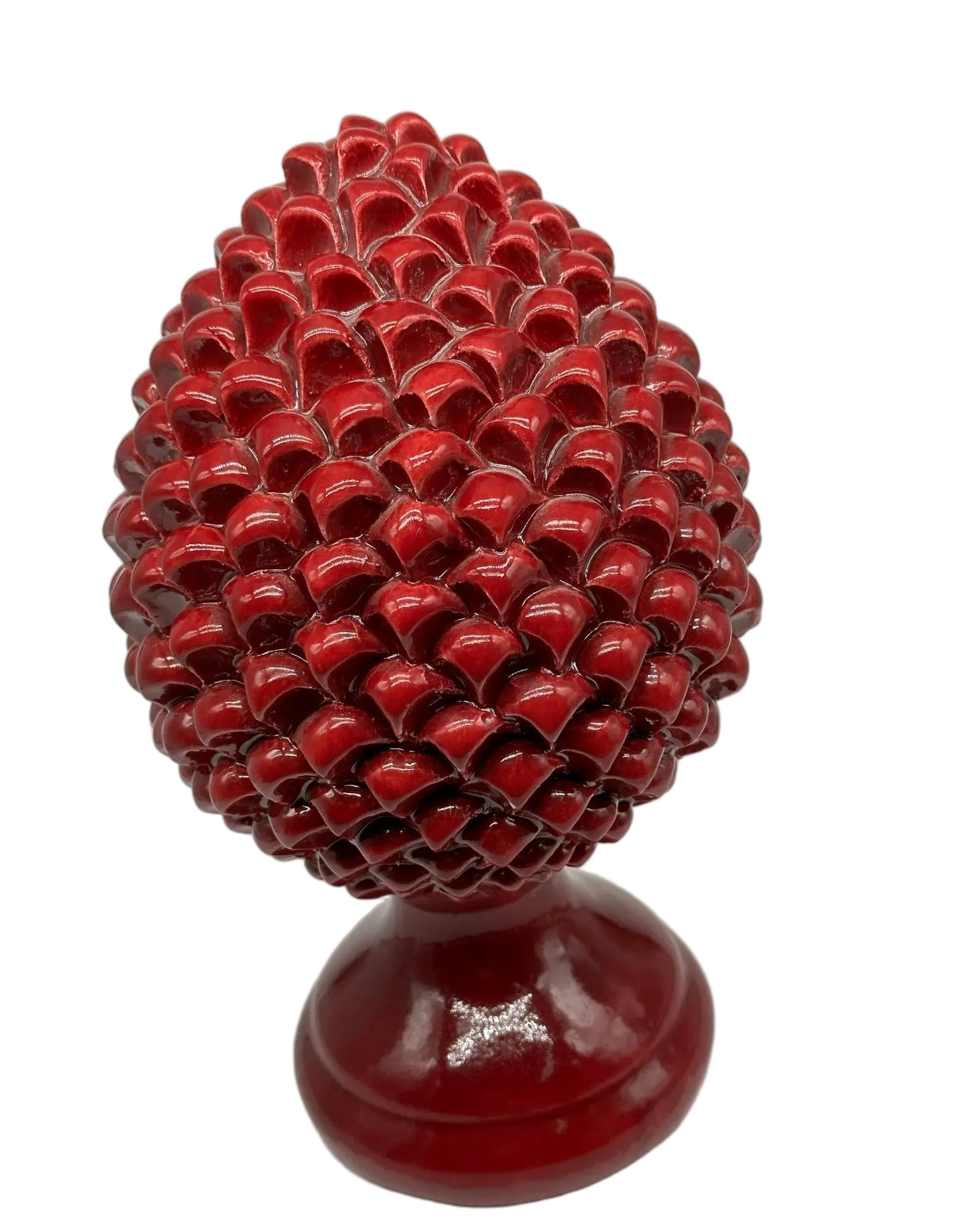 Pigna Ceramica Caltagirone cm H.28 L.17 Artigianale Bordeaux Linea Luis DD CERAMICHE SICILIANE