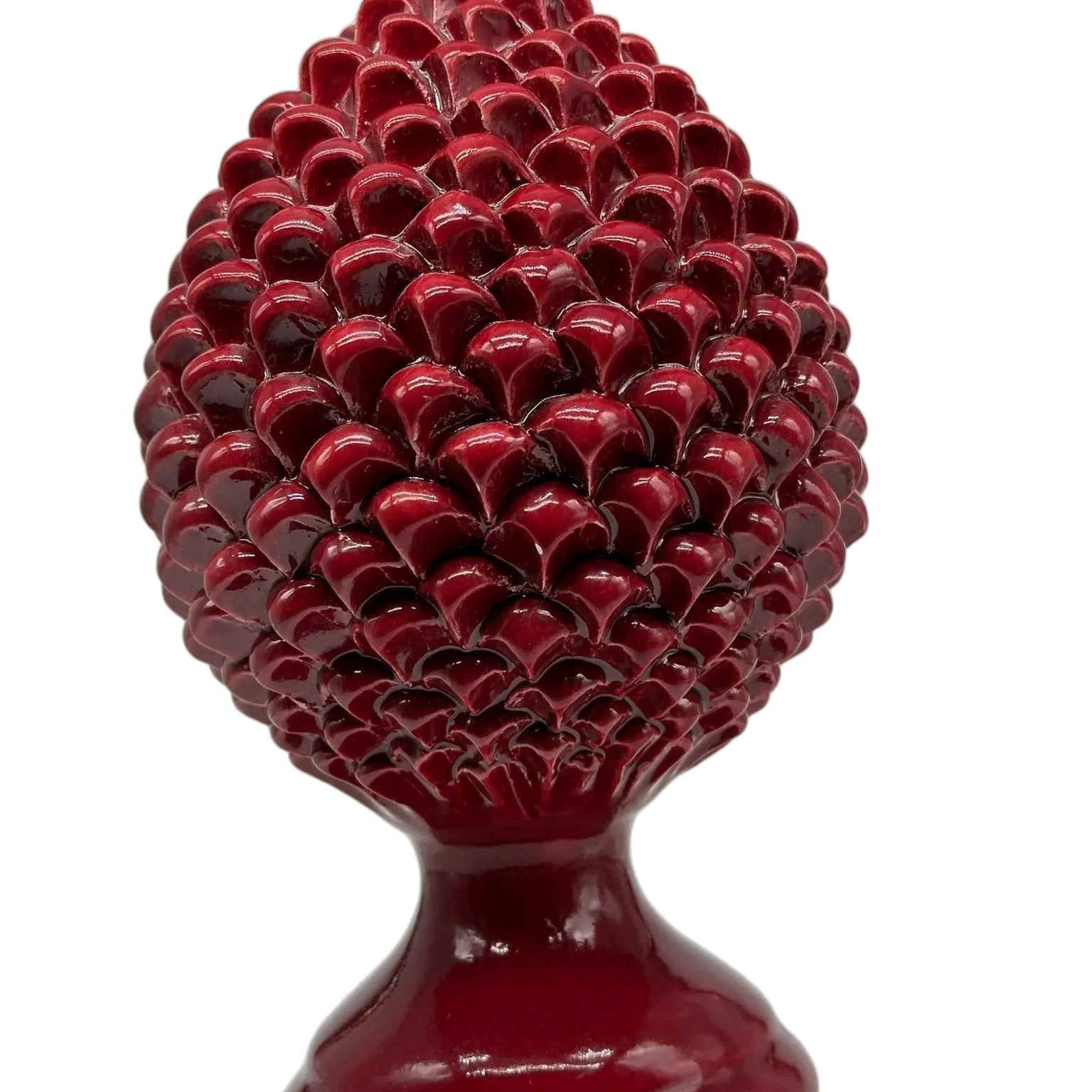 Pigna Ceramica Caltagirone cm H.28 L.17 Artigianale Bordeaux Linea Luis DD CERAMICHE SICILIANE
