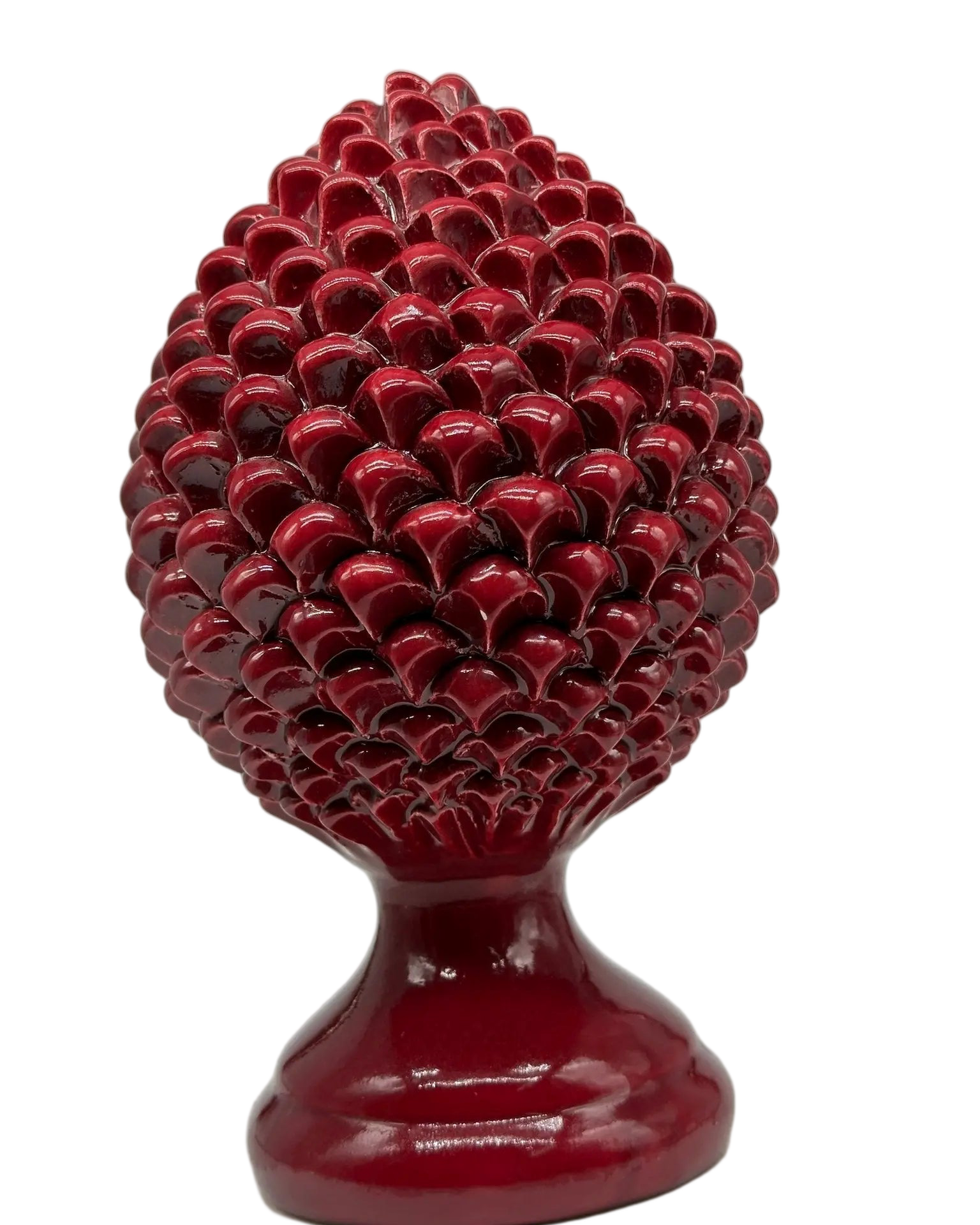 Pigna Ceramica Caltagirone cm H.28 L.17 Artigianale Bordeaux Linea Luis DD CERAMICHE SICILIANE