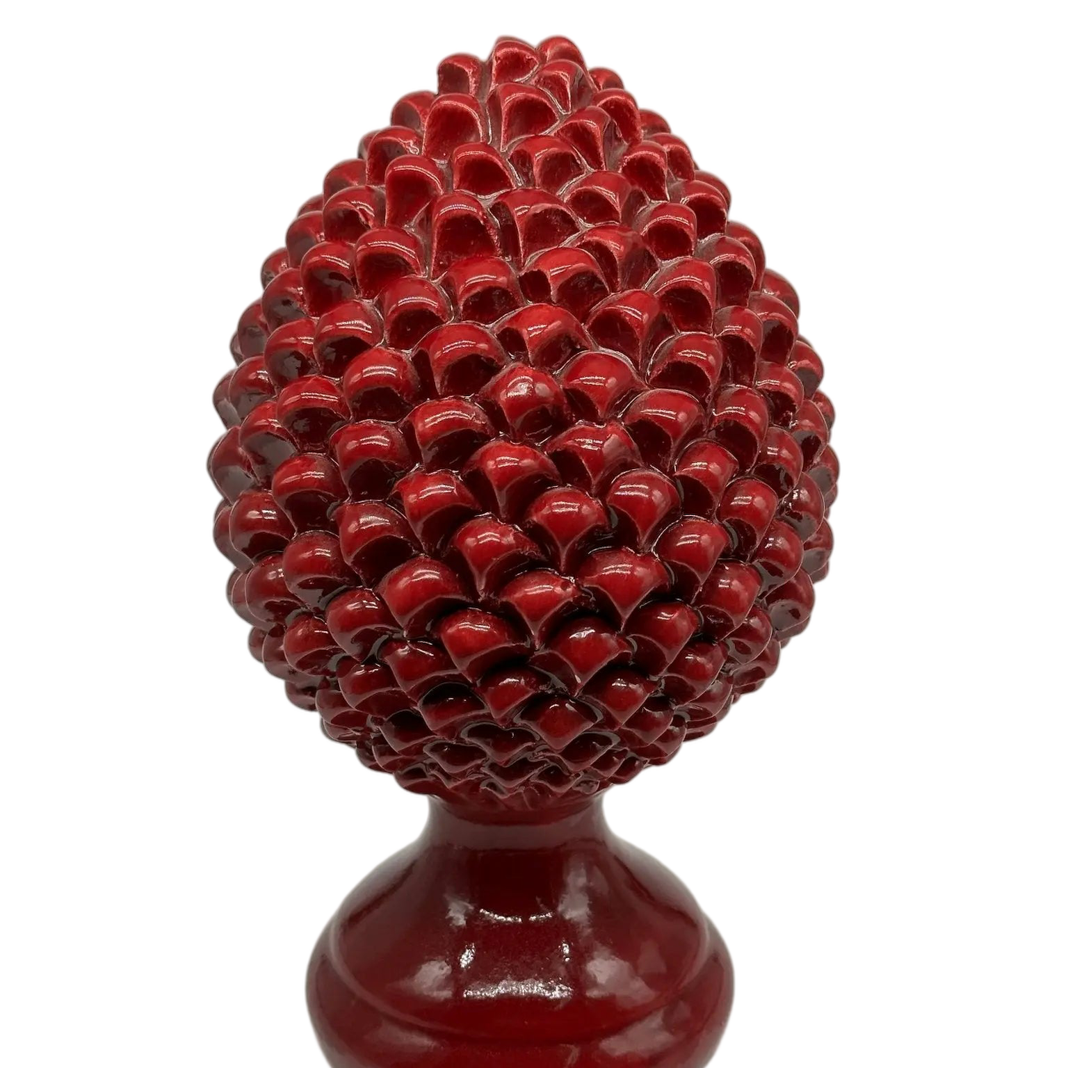 Pigna Ceramica Caltagirone cm H.28 L.17 Artigianale Bordeaux Linea Luis DD CERAMICHE SICILIANE