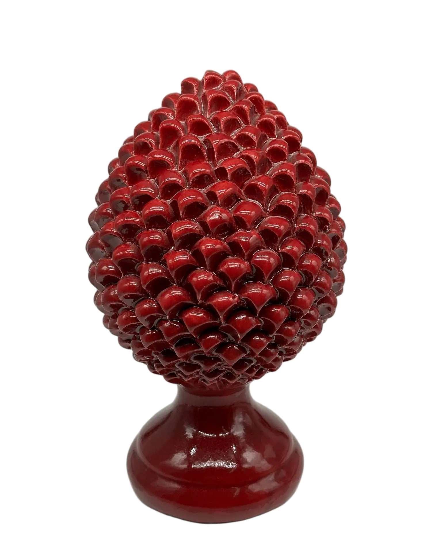 Pigna Ceramica Caltagirone cm H.28 L.17 Artigianale Bordeaux Linea Luis DD CERAMICHE SICILIANE