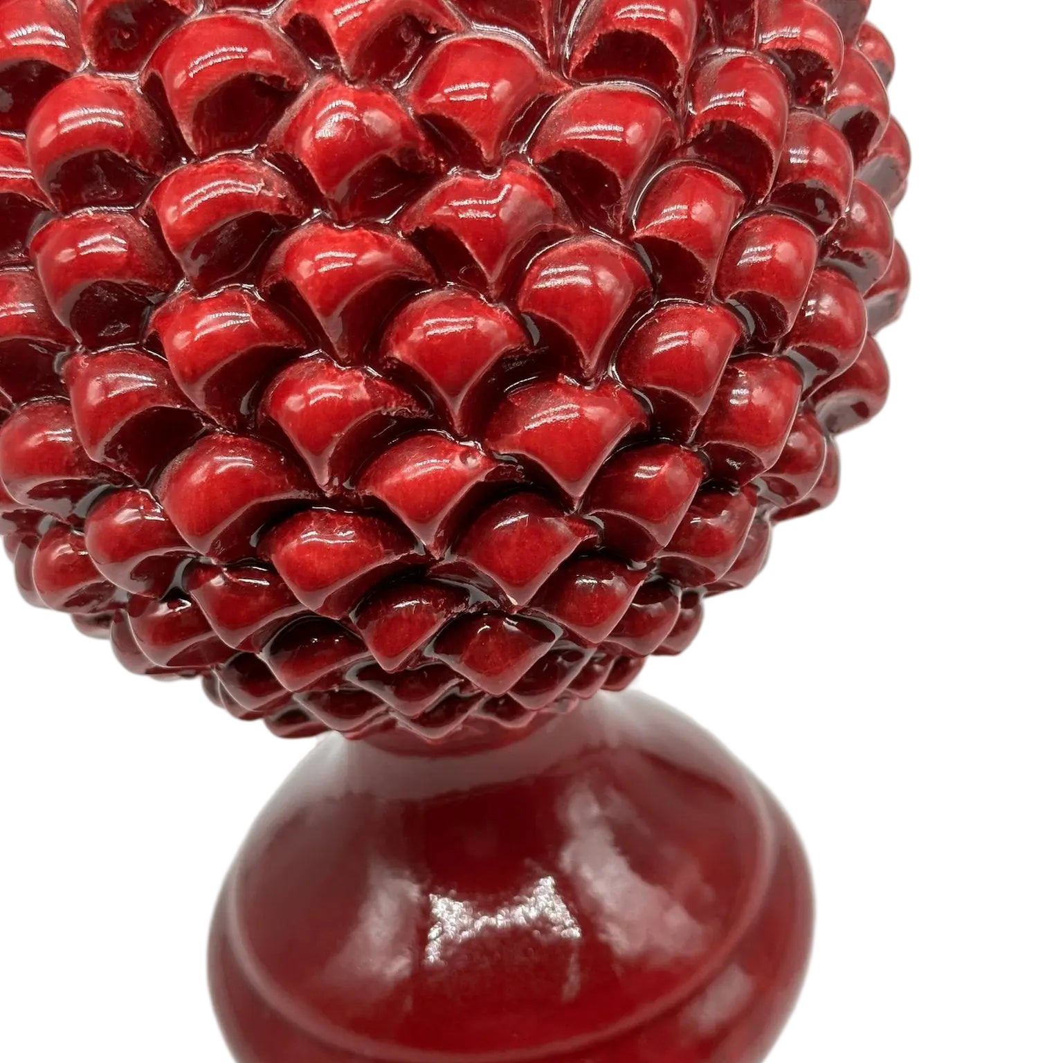 Pigna Ceramica Caltagirone cm H.28 L.17 Artigianale Bordeaux Linea Luis DD CERAMICHE SICILIANE