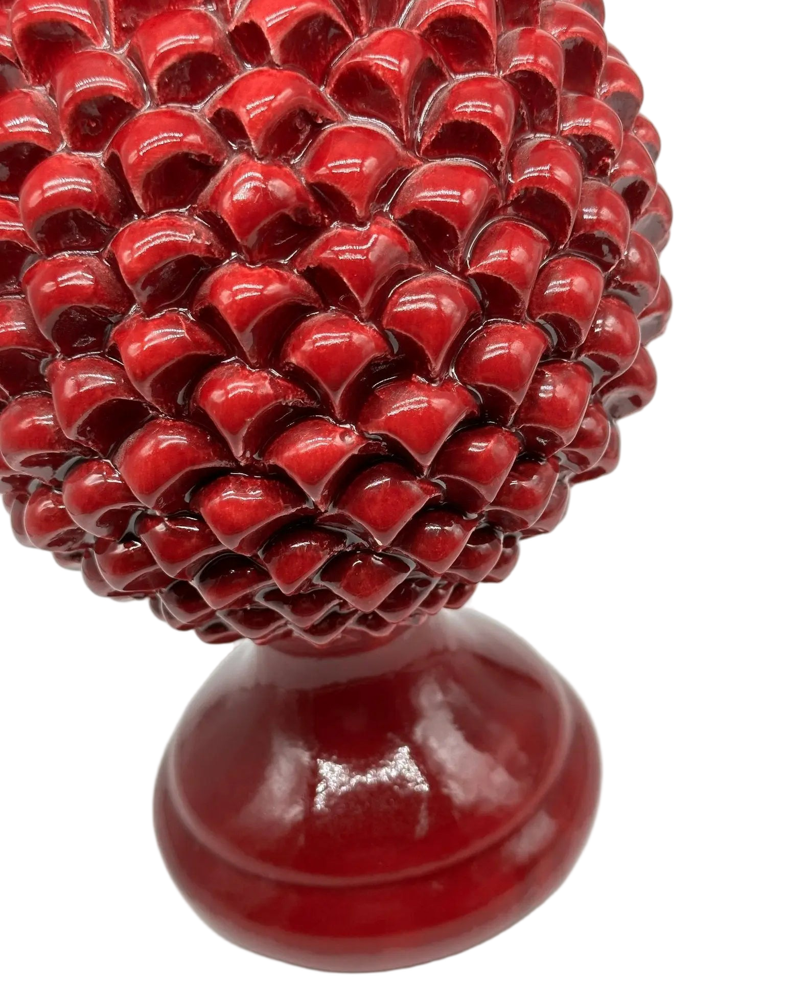 Pigna Ceramica Caltagirone cm H.28 L.17 Artigianale Bordeaux Linea Luis DD CERAMICHE SICILIANE