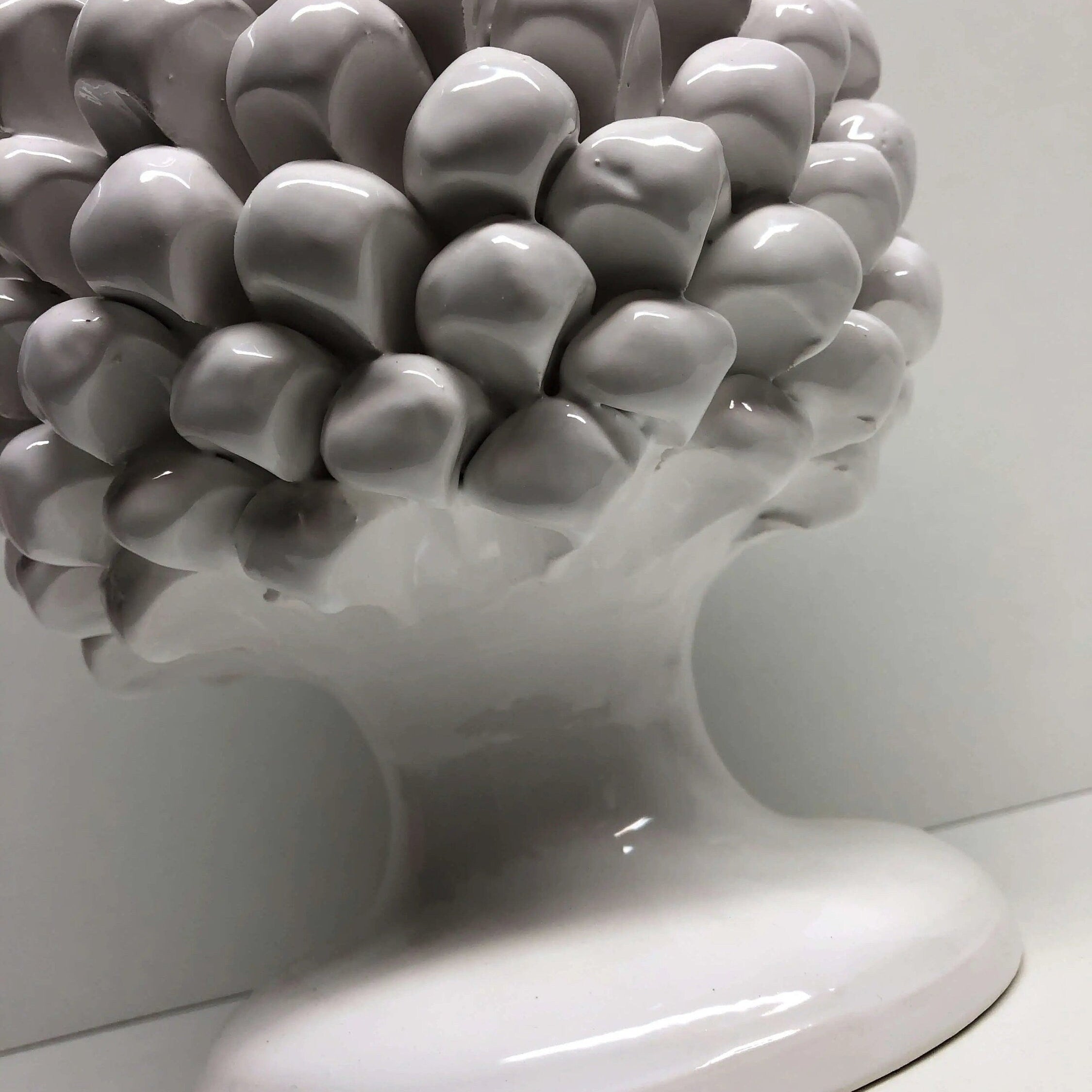 Pigna Ceramica Caltagirone cm H.30 Artigianale Bianco DD CERAMICHE SICILIANE