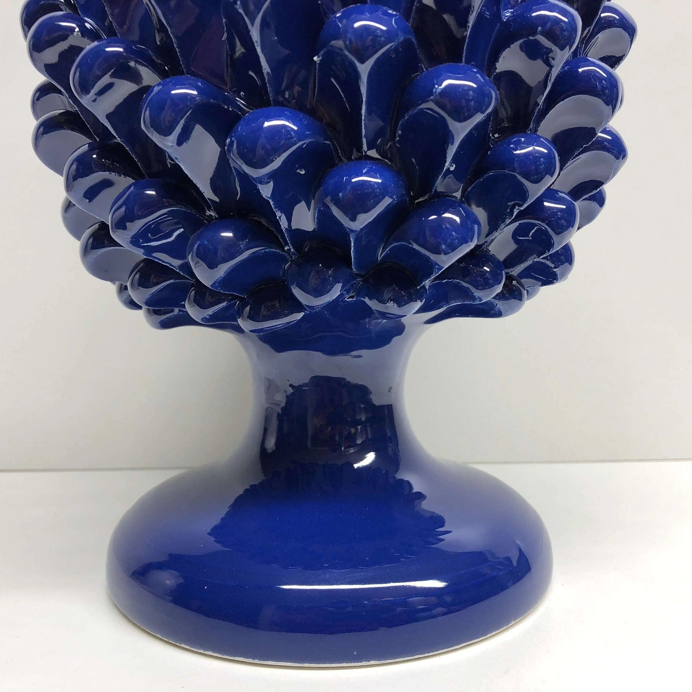 Pigna Ceramica Caltagirone cm H.30 Artigianale Blu Notte DD CERAMICHE SICILIANE