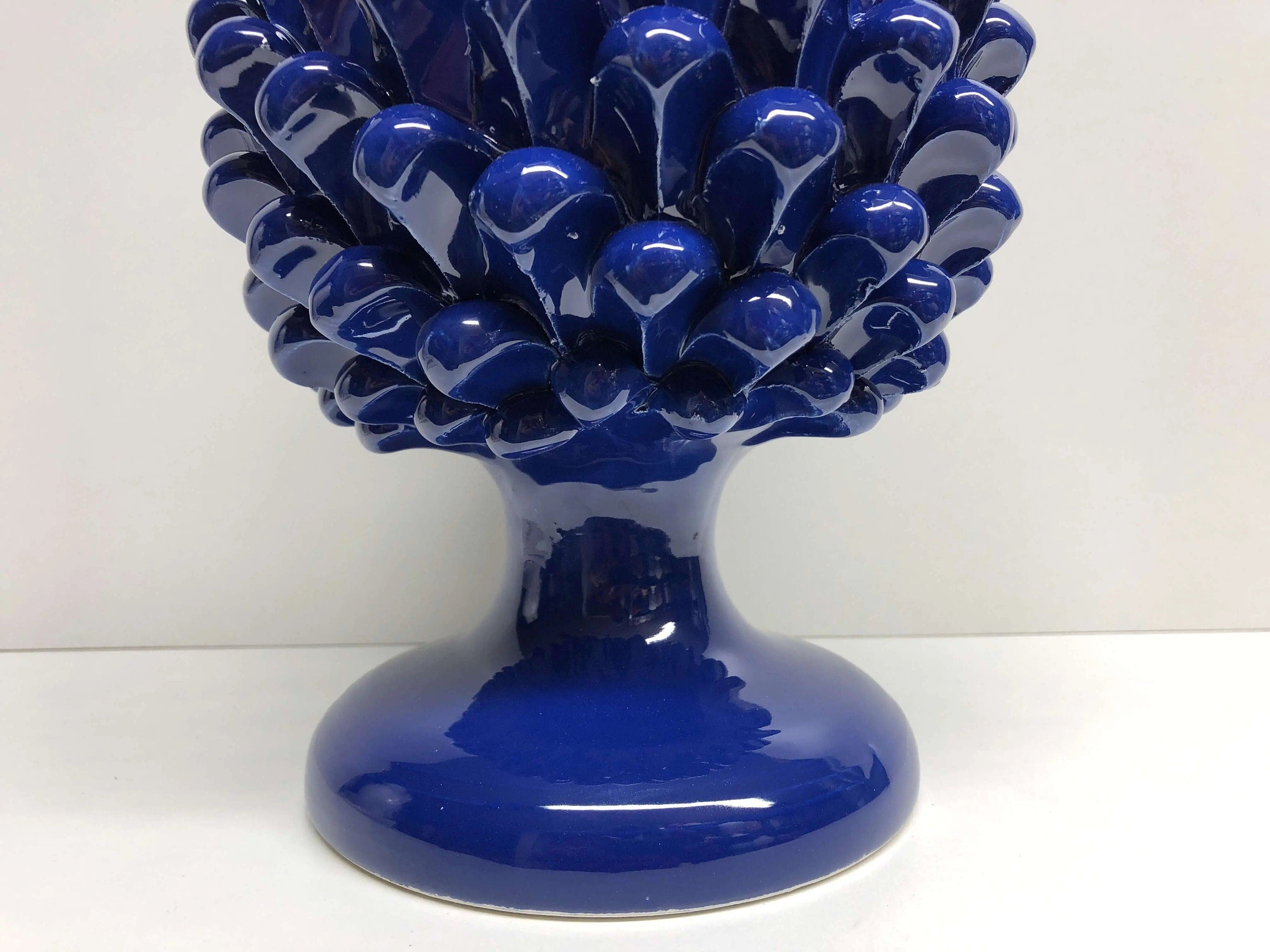 Pigna Ceramica Caltagirone cm H.30 Artigianale Blu Notte DD CERAMICHE SICILIANE
