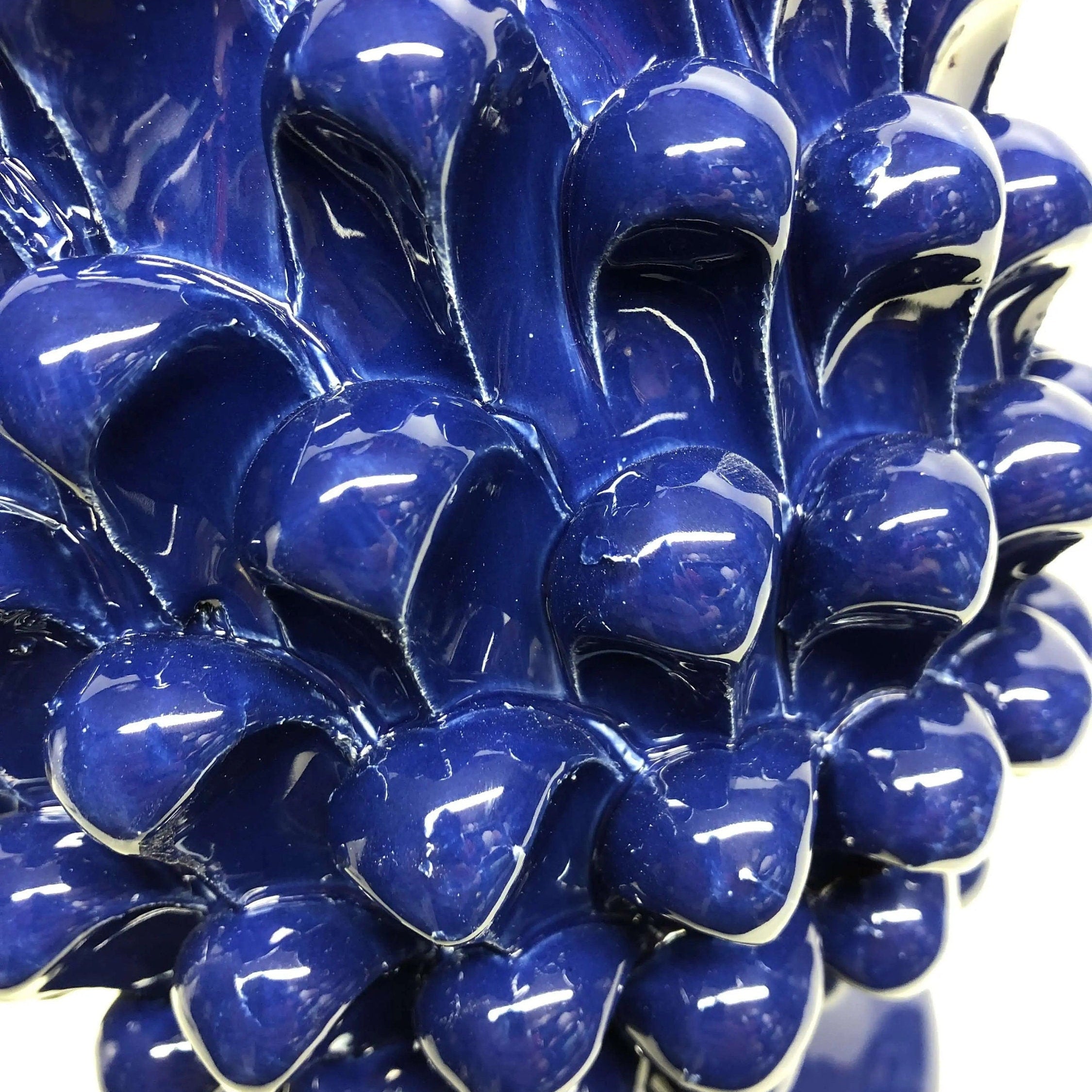 Pigna Ceramica Caltagirone cm H.30 Artigianale Blu Notte DD CERAMICHE SICILIANE