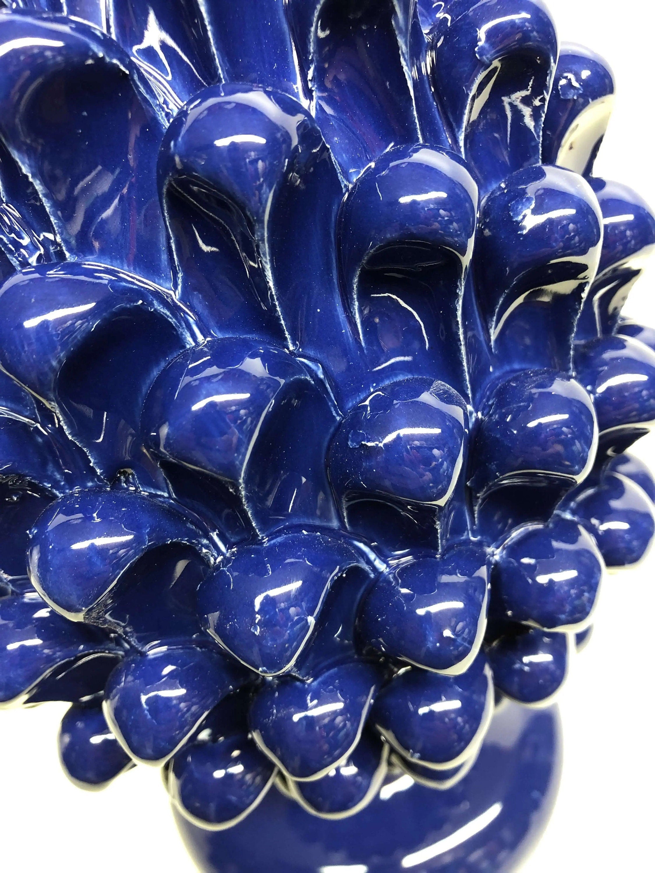 Pigna Ceramica Caltagirone cm H.30 Artigianale Blu Notte DD CERAMICHE SICILIANE