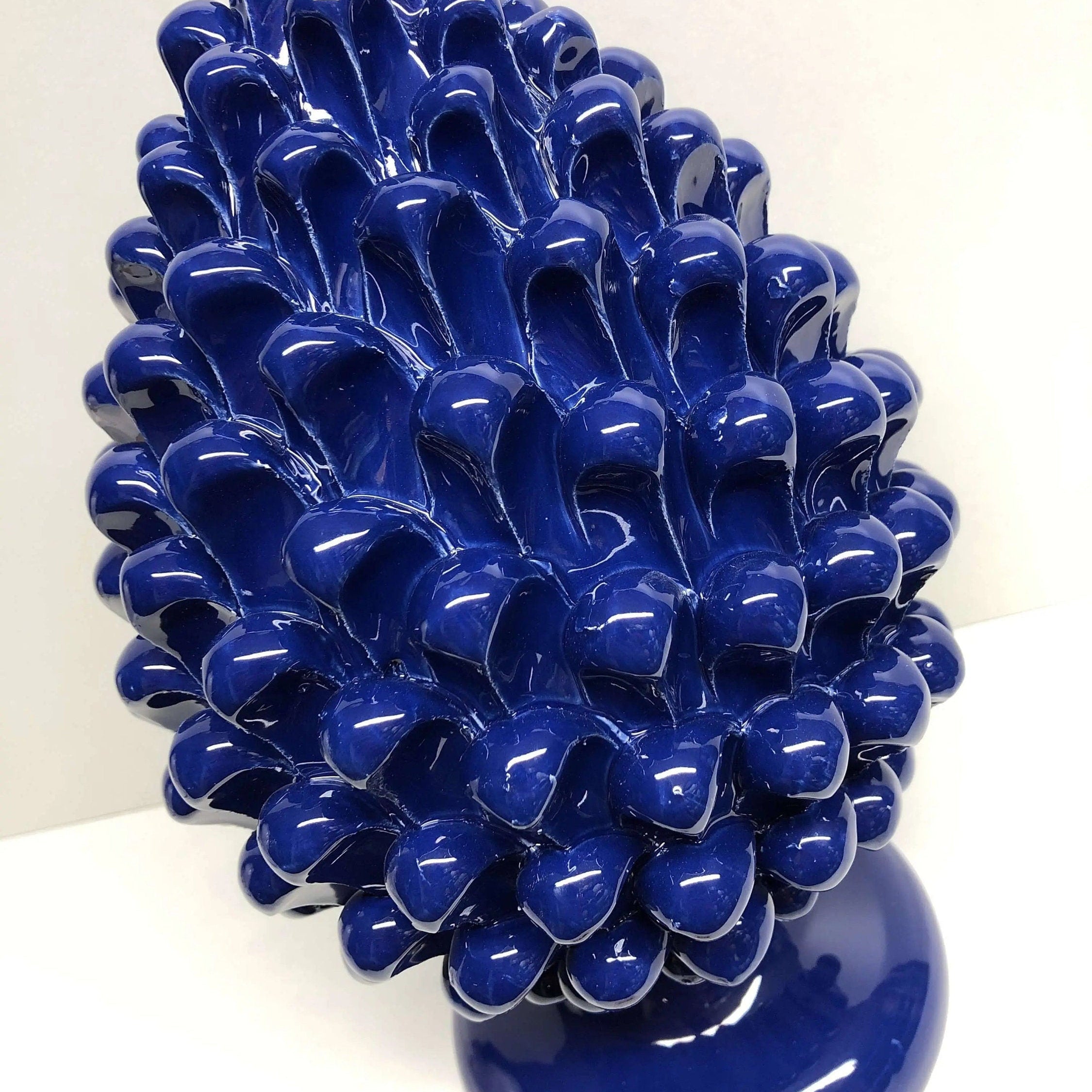 Pigna Ceramica Caltagirone cm H.30 Artigianale Blu Notte DD CERAMICHE SICILIANE
