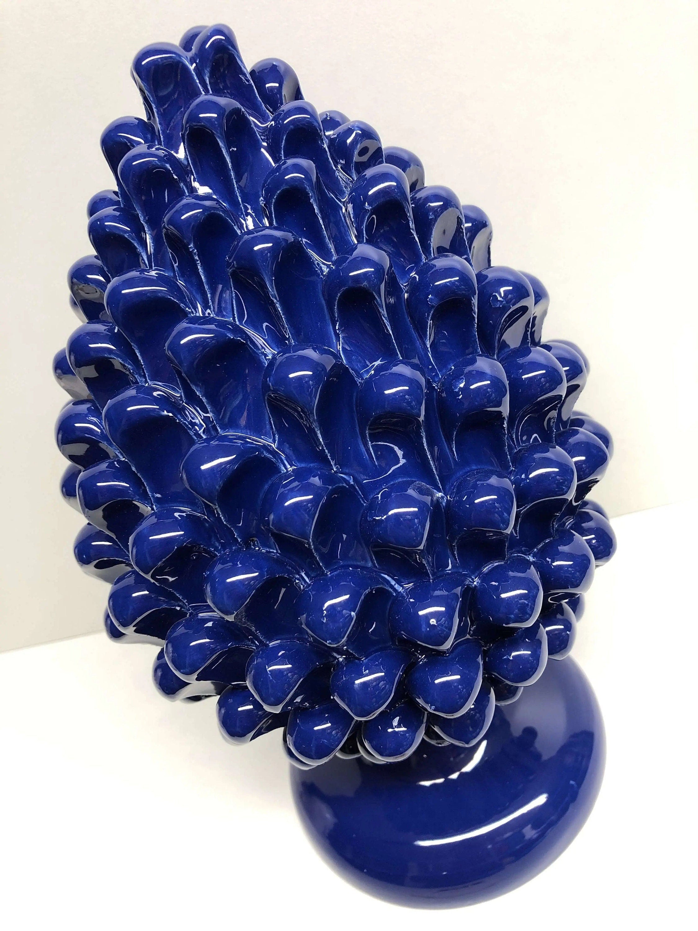 Pigna Ceramica Caltagirone cm H.30 Artigianale Blu Notte DD CERAMICHE SICILIANE
