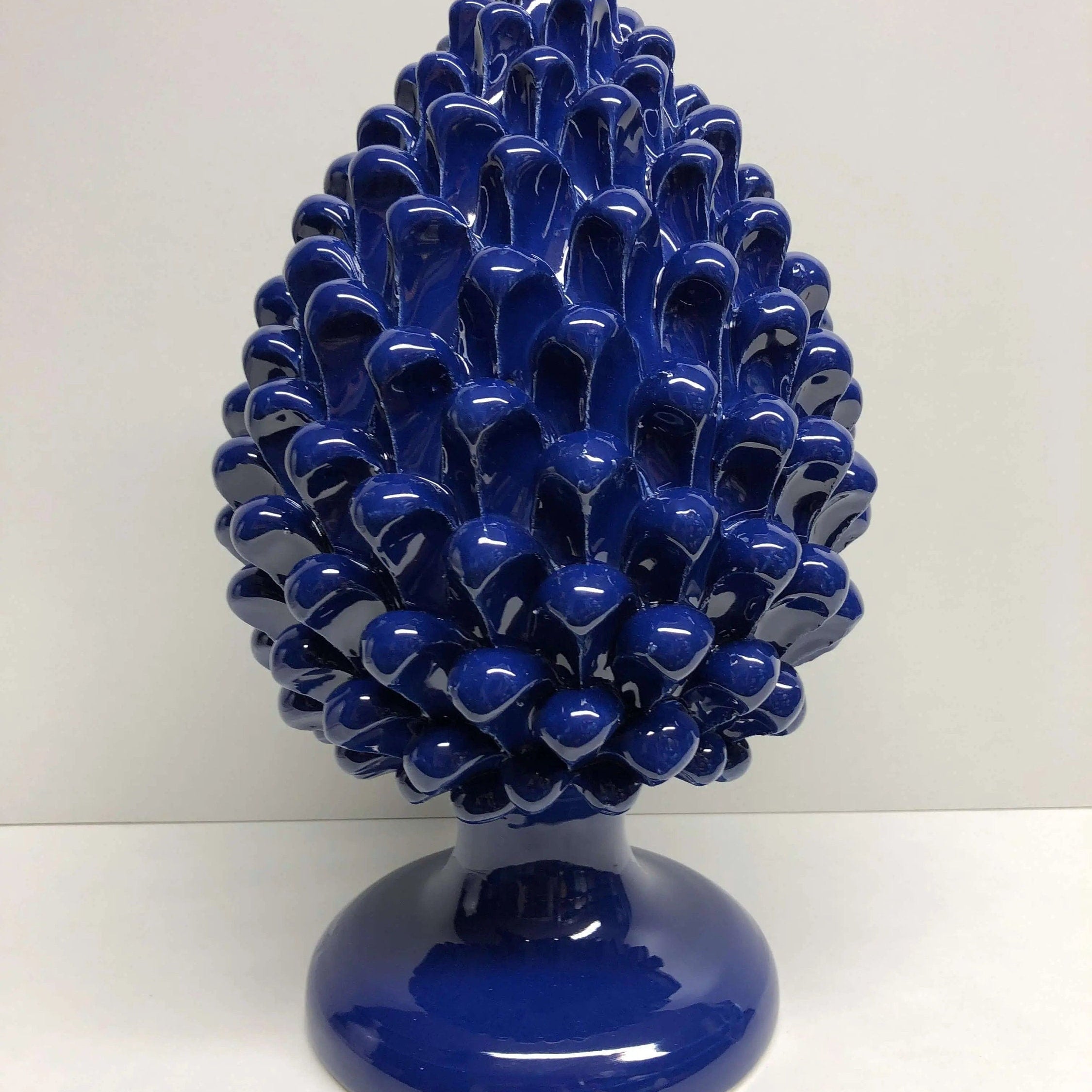 Pigna Ceramica Caltagirone cm H.30 Artigianale Blu Notte DD CERAMICHE SICILIANE