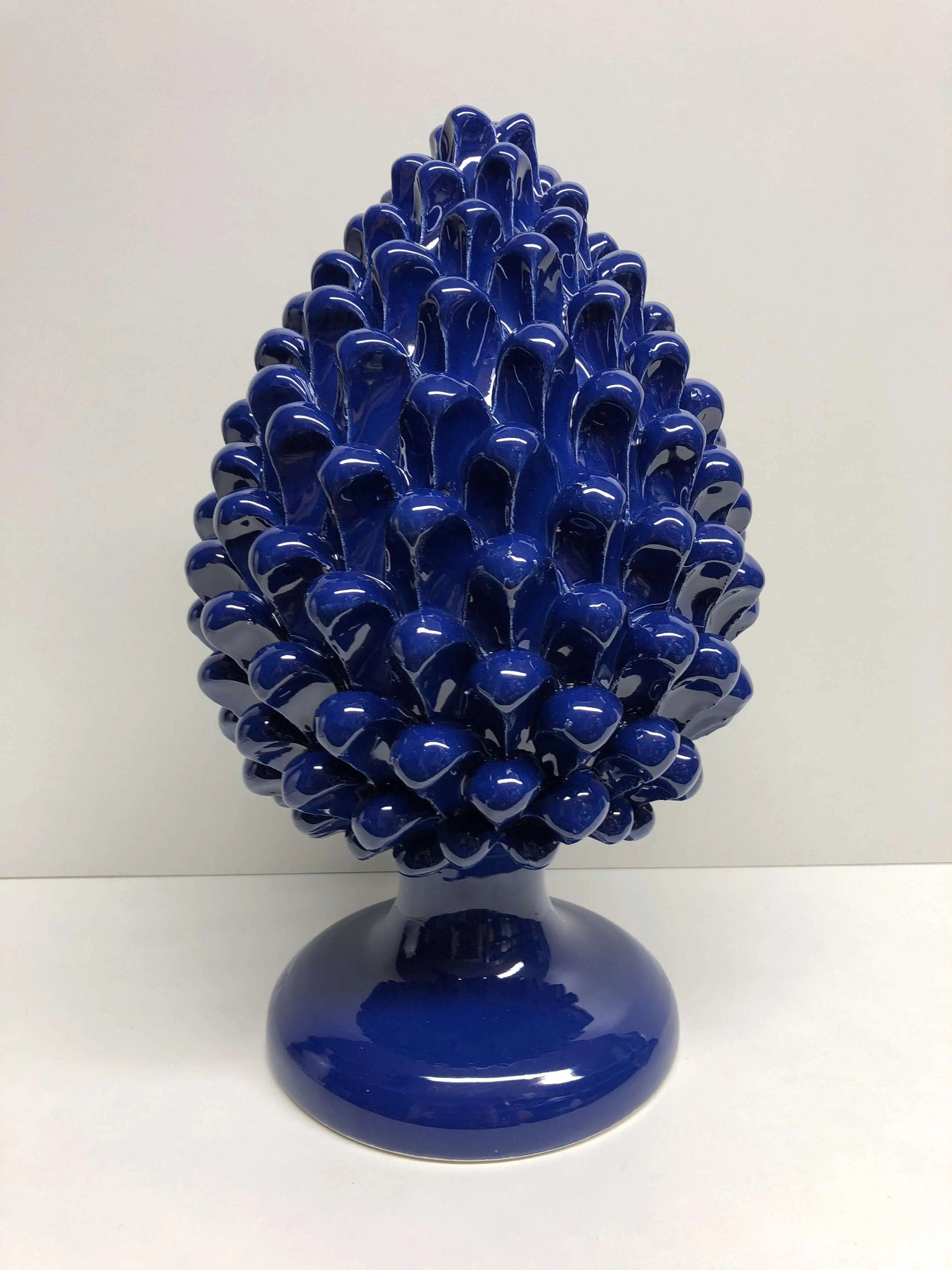 Pigna Ceramica Caltagirone cm H.30 Artigianale Blu Notte DD CERAMICHE SICILIANE