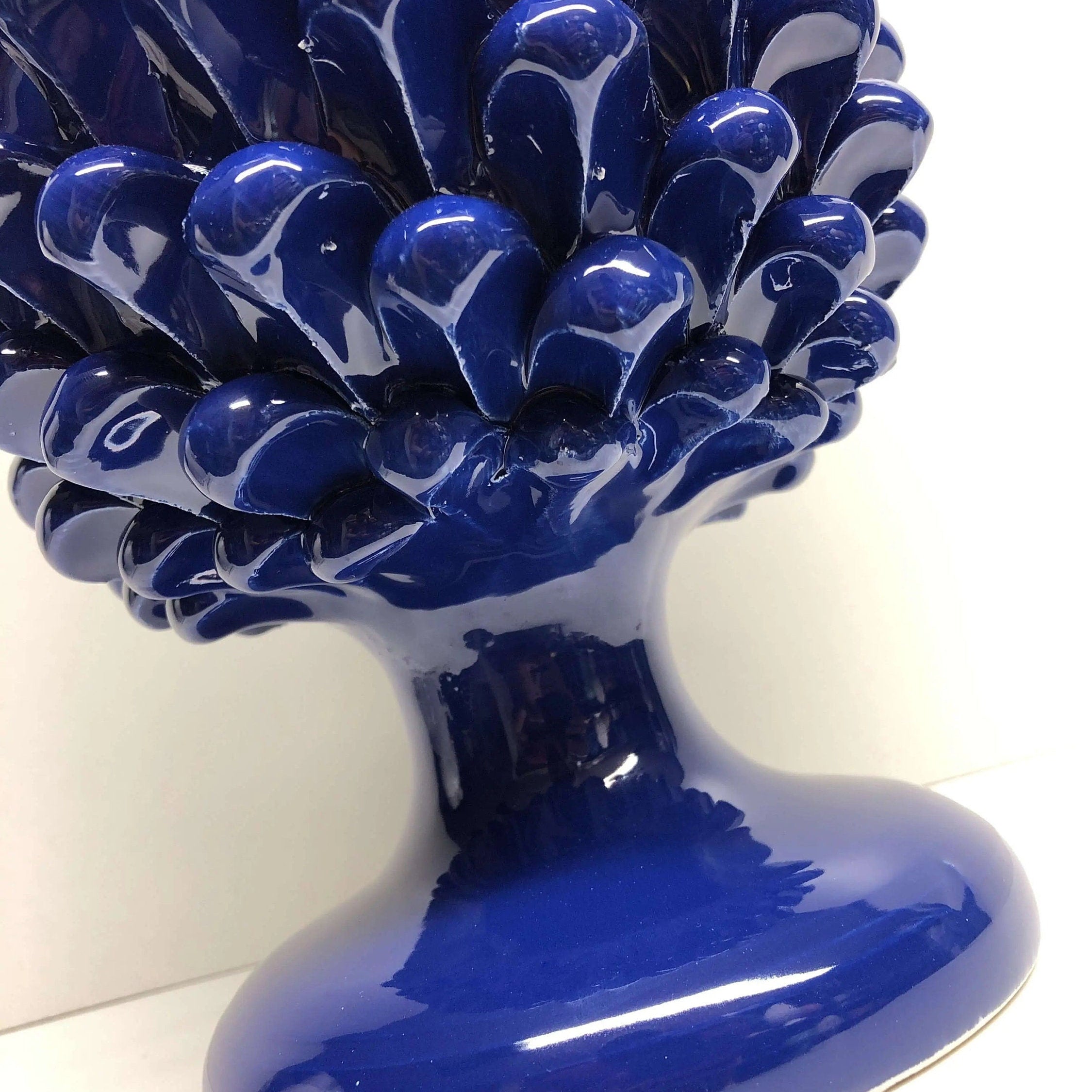 Pigna Ceramica Caltagirone cm H.30 Artigianale Blu Notte DD CERAMICHE SICILIANE