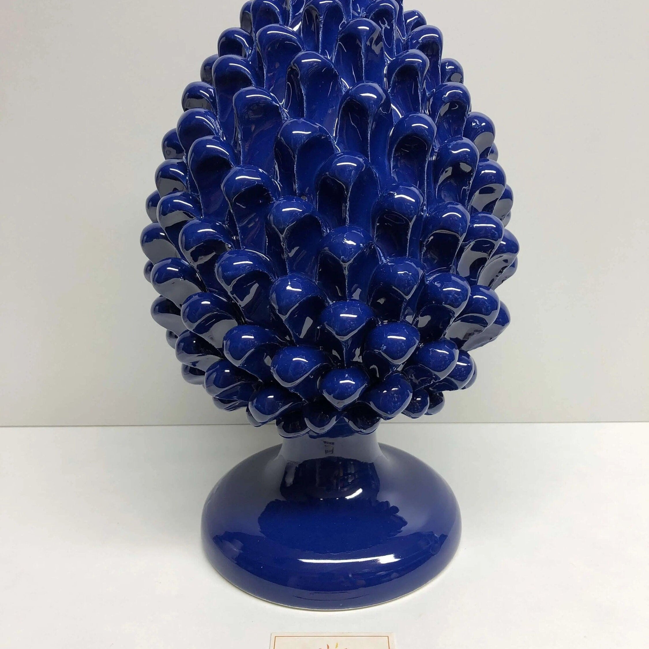 Pigna Ceramica Caltagirone cm H.30 Artigianale Blu Notte DD CERAMICHE SICILIANE