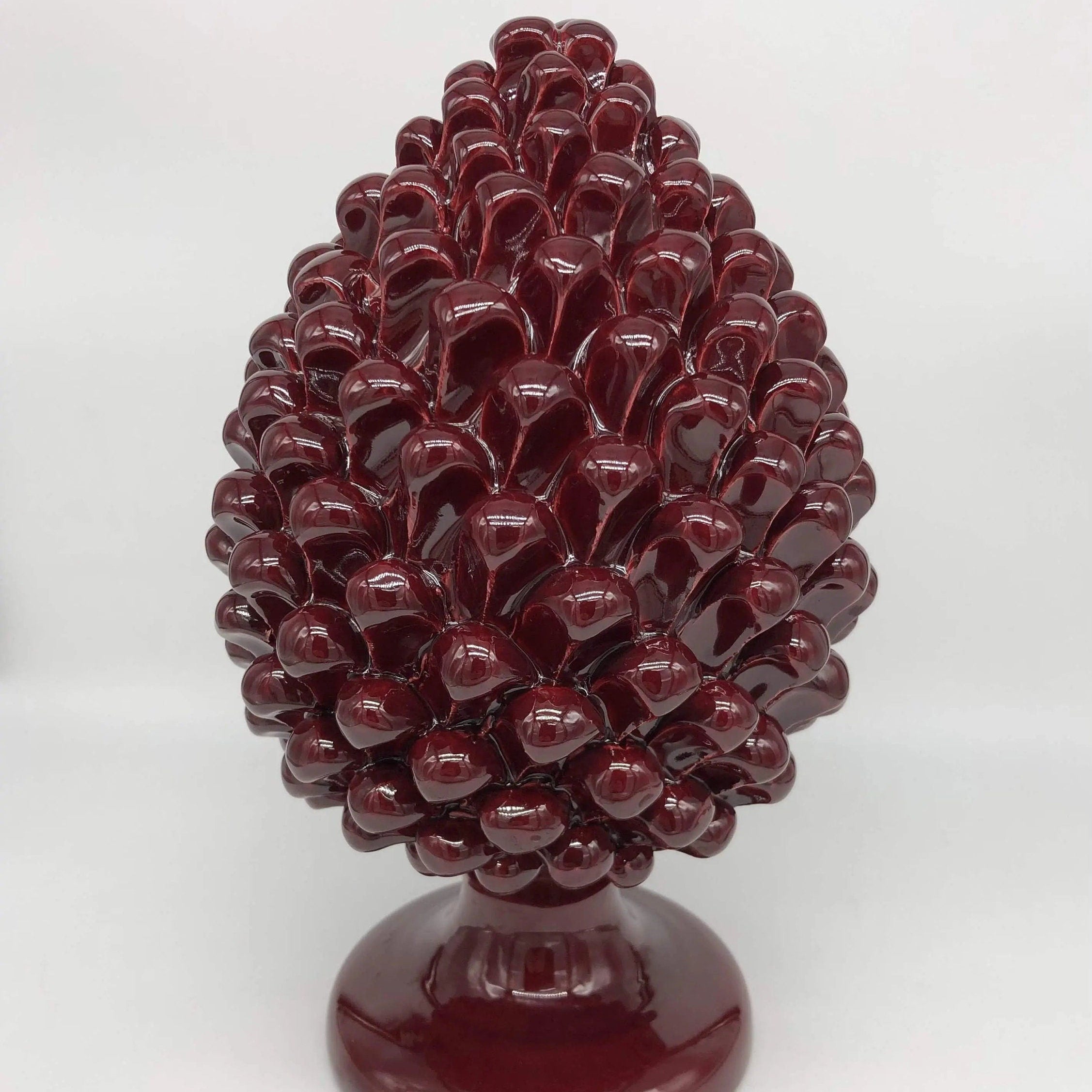 Pigna Ceramica Caltagirone cm H.30 Artigianale Bordeaux DD CERAMICHE SICILIANE