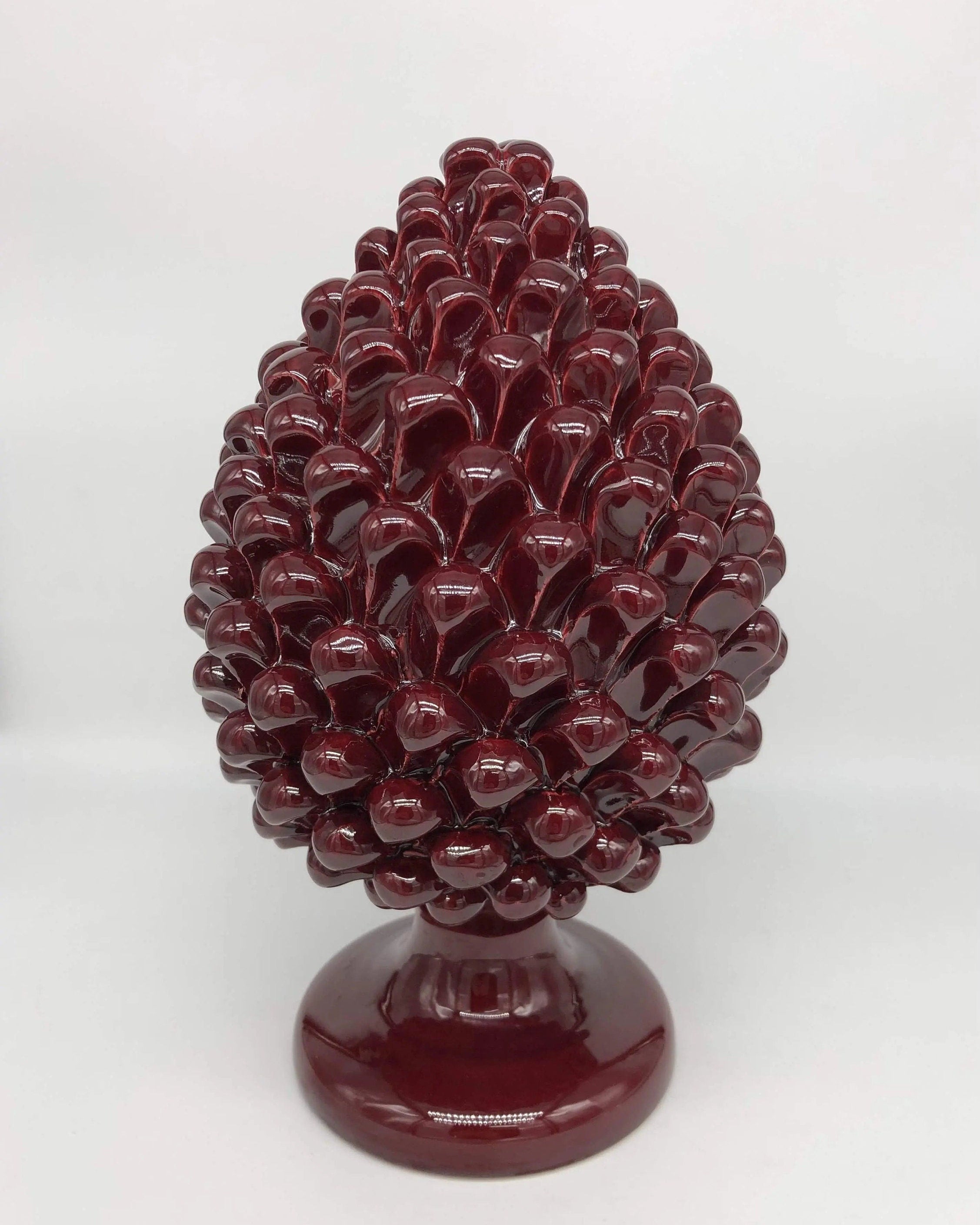 Pigna Ceramica Caltagirone cm H.30 Artigianale Bordeaux DD CERAMICHE SICILIANE