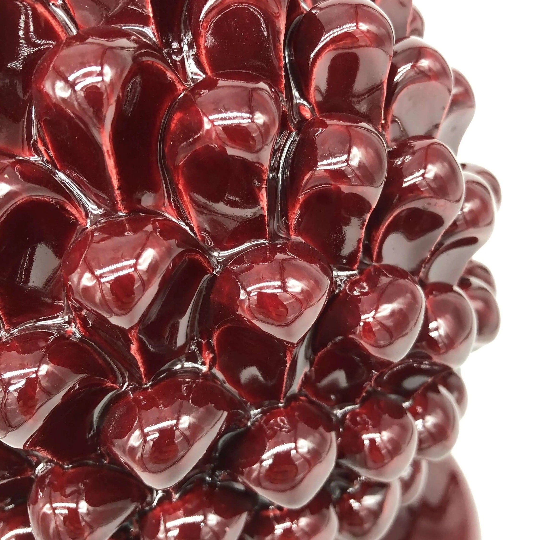 Pigna Ceramica Caltagirone cm H.30 Artigianale Bordeaux DD CERAMICHE SICILIANE