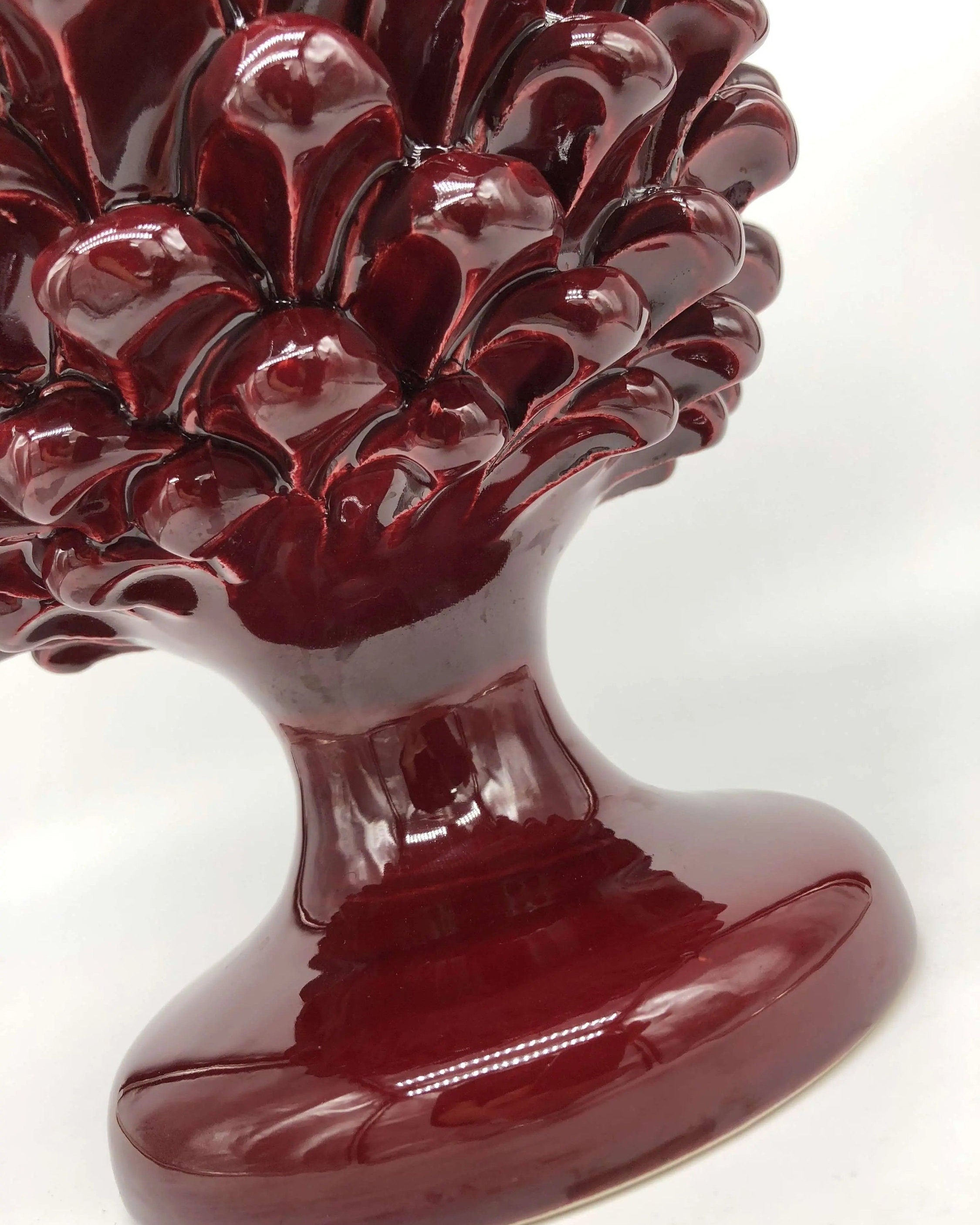 Pigna Ceramica Caltagirone cm H.30 Artigianale Bordeaux DD CERAMICHE SICILIANE