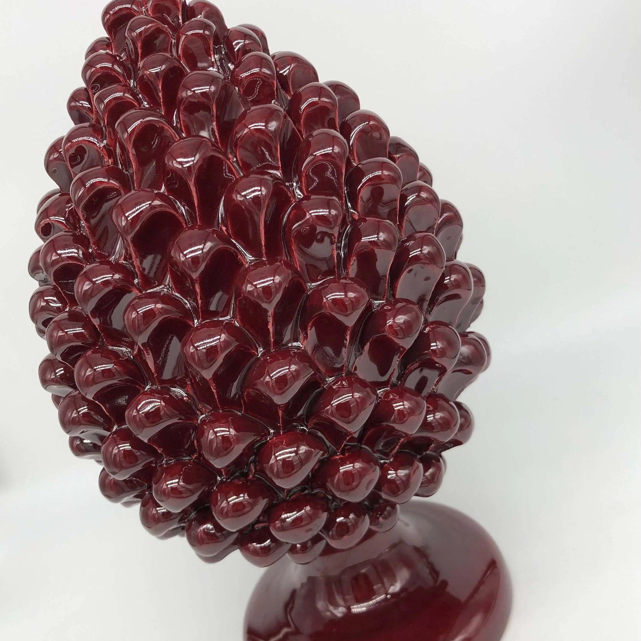 Pigna Ceramica Caltagirone cm H.30 Artigianale Bordeaux DD CERAMICHE SICILIANE