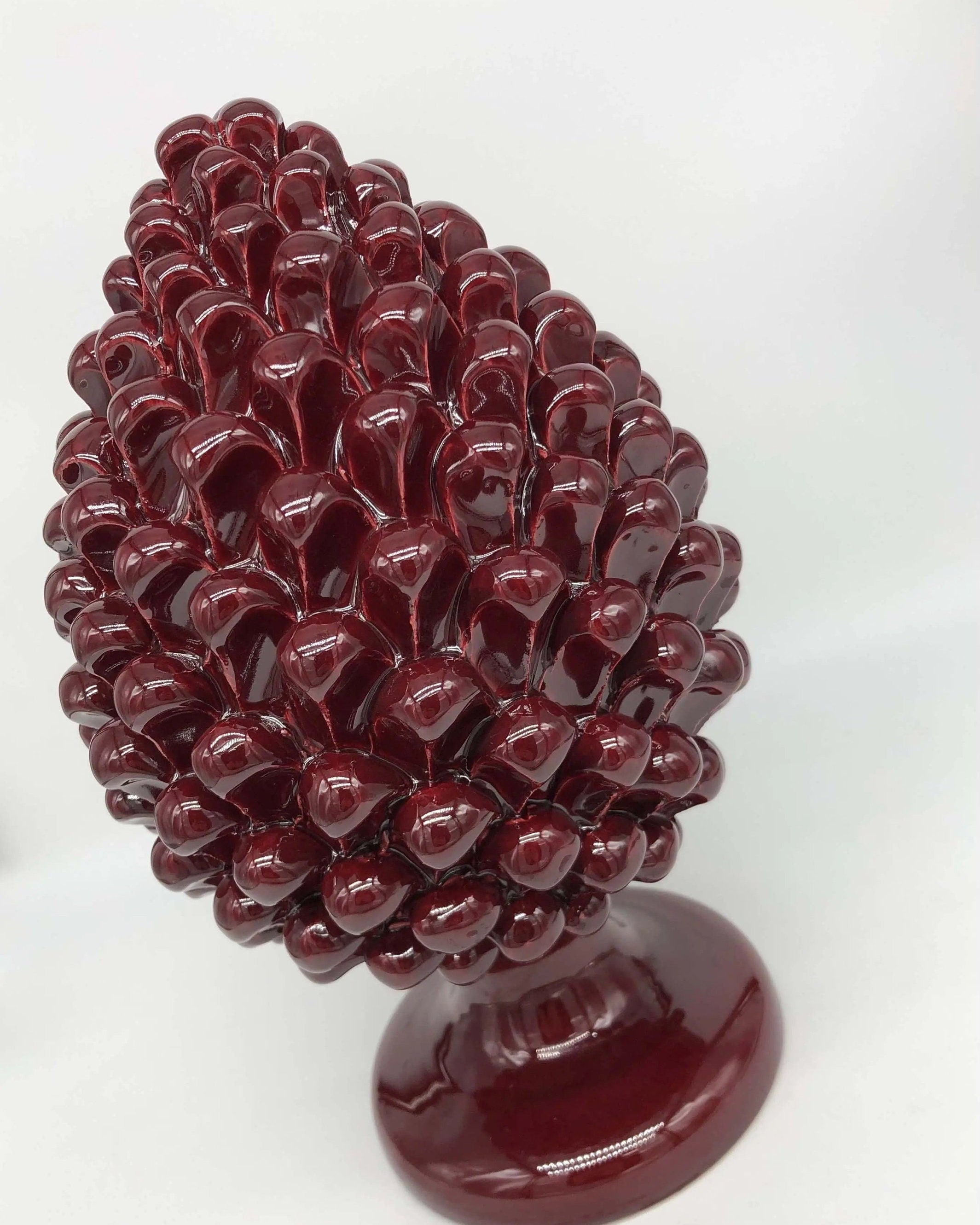 Pigna Ceramica Caltagirone cm H.30 Artigianale Bordeaux DD CERAMICHE SICILIANE