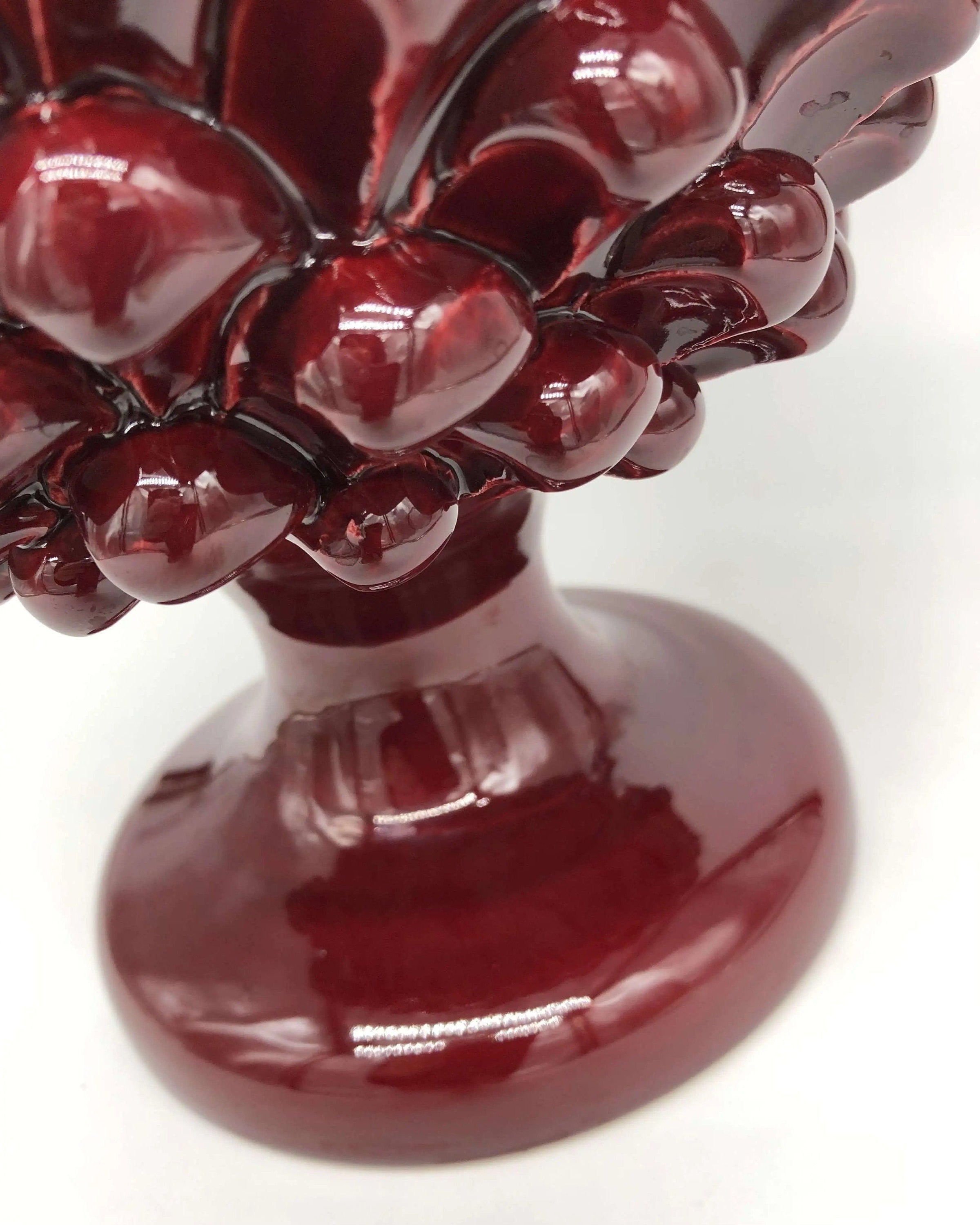 Pigna Ceramica Caltagirone cm H.30 Artigianale Bordeaux DD CERAMICHE SICILIANE