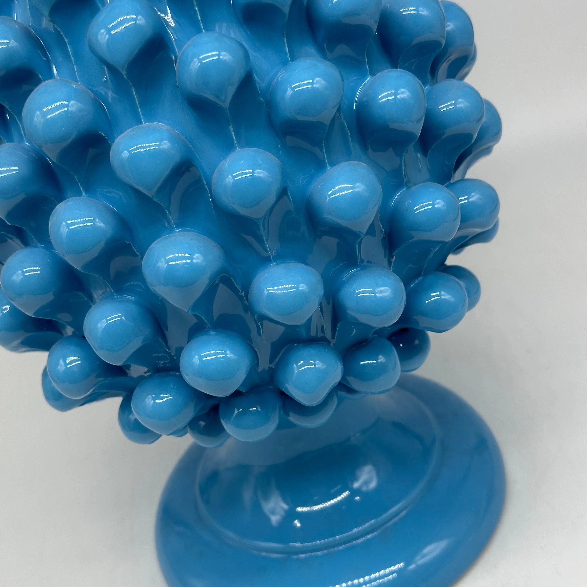 Pigna Ceramica Caltagirone cm H.30 Artigianale Celeste DD CERAMICHE SICILIANE