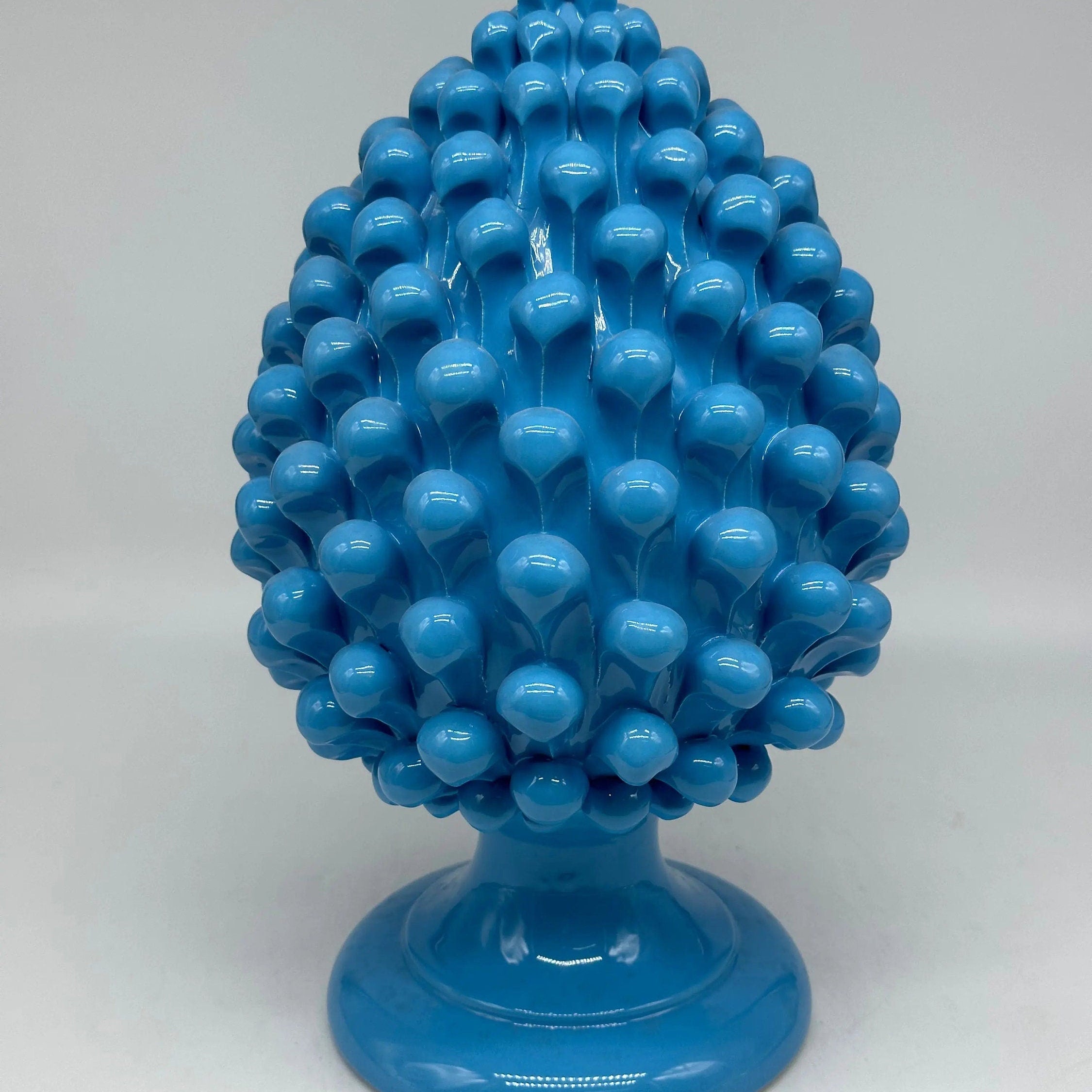 Pigna Ceramica Caltagirone cm H.30 Artigianale Celeste DD CERAMICHE SICILIANE