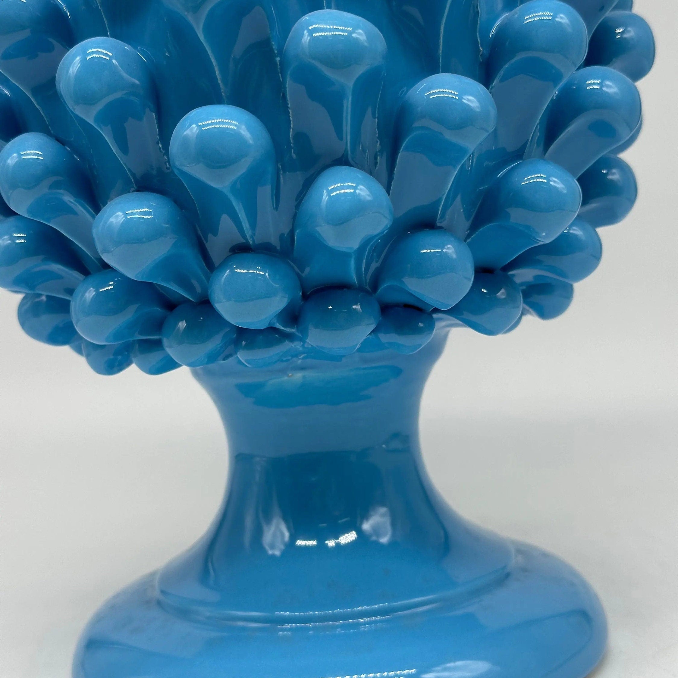 Pigna Ceramica Caltagirone cm H.30 Artigianale Celeste DD CERAMICHE SICILIANE