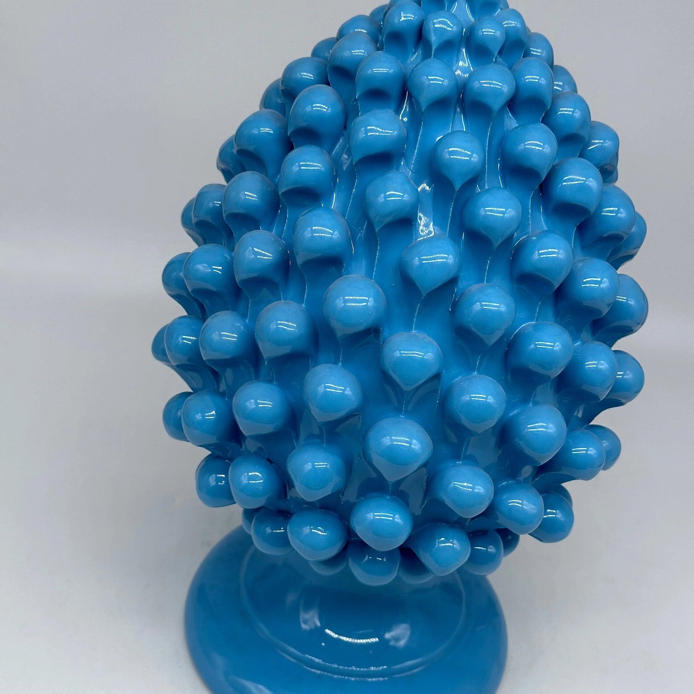 Pigna Ceramica Caltagirone cm H.30 Artigianale Celeste DD CERAMICHE SICILIANE