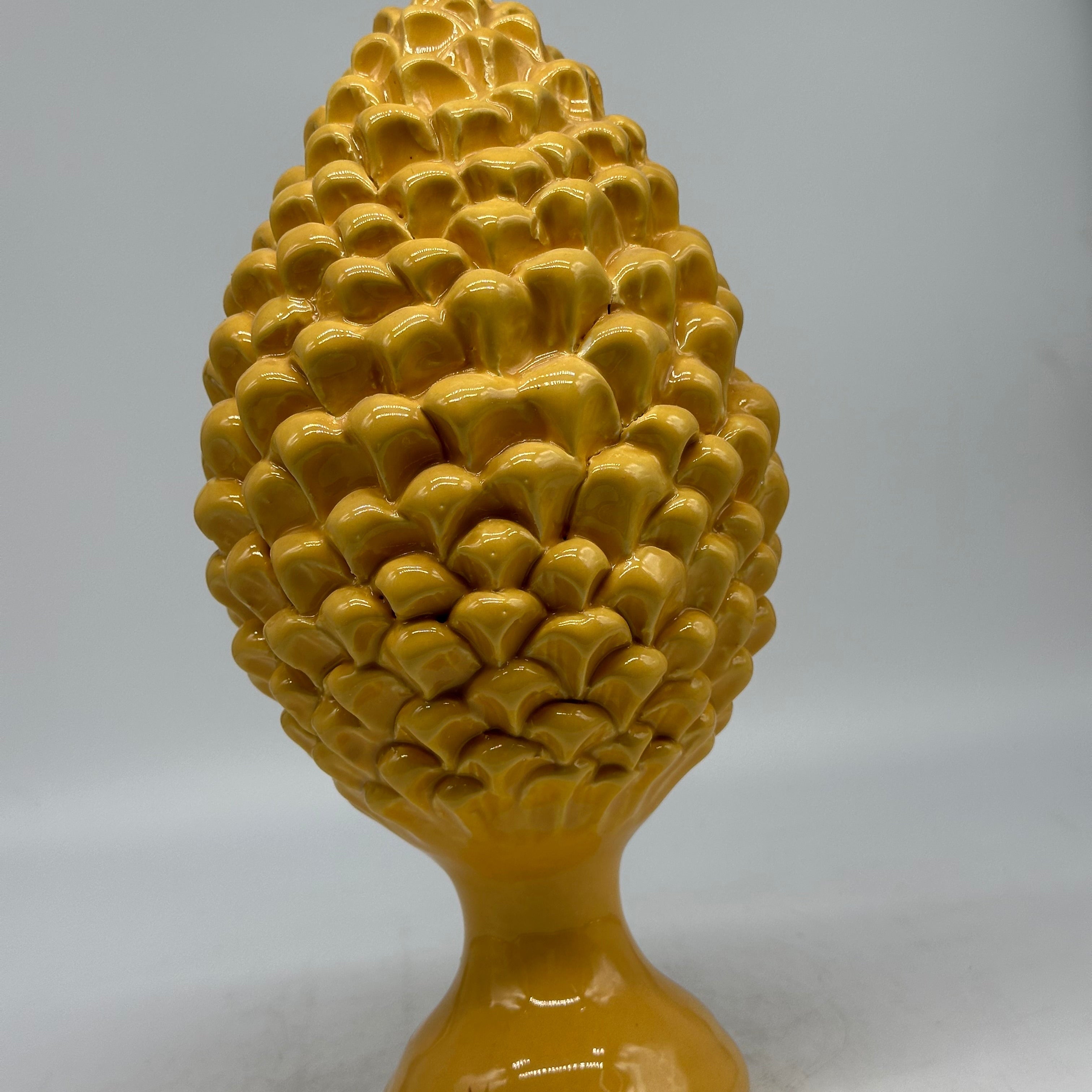 Pigna Ceramica Caltagirone cm H.30 Artigianale Linea Luis GIALLO DD CERAMICHE SICILIANE