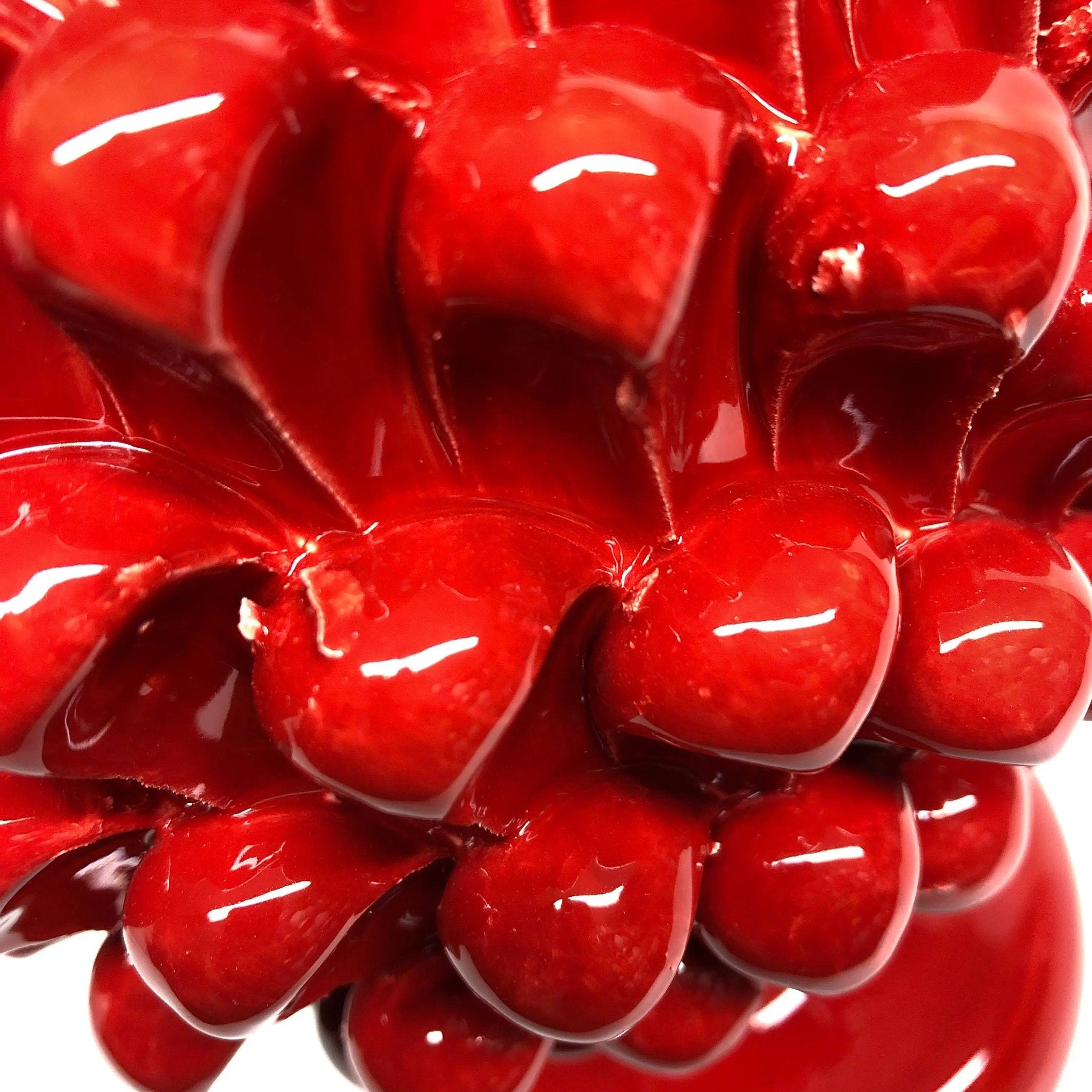 Pigna Ceramica Caltagirone cm H.30 Artigianale Rosso DD CERAMICHE SICILIANE