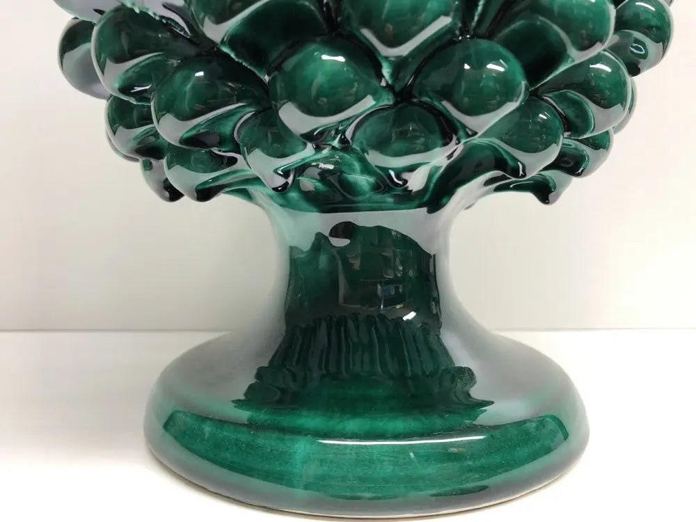 Pigna Ceramica Caltagirone cm H.30 Artigianale Verde Cristallo DD CERAMICHE SICILIANE