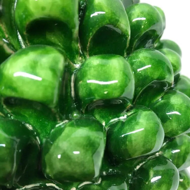 Pigna Ceramica Caltagirone cm H.30 Artigianale Verde Prato Base Decorata DD CERAMICHE SICILIANE