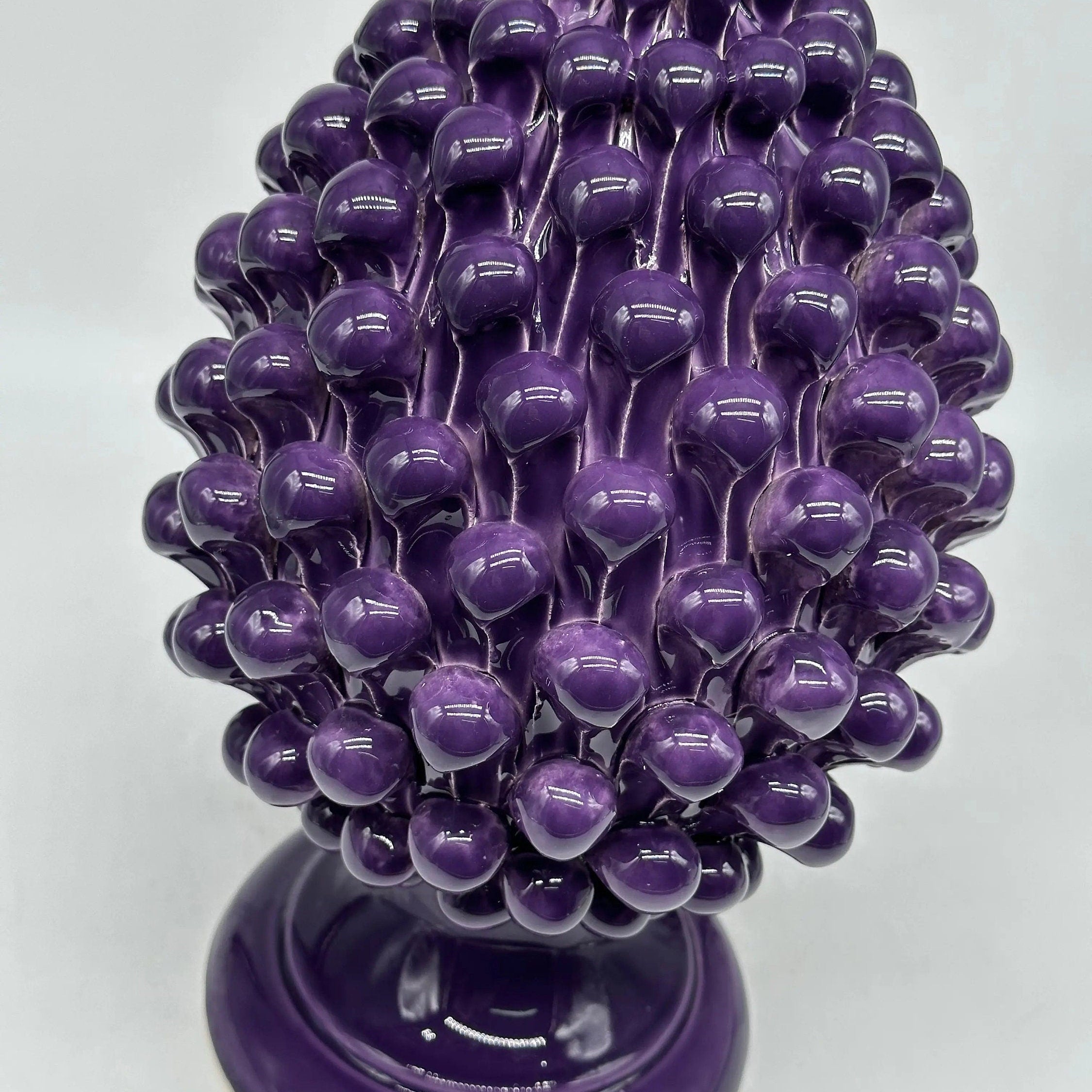 Pigna Ceramica Caltagirone cm H.30 Artigianale Viola DD CERAMICHE SICILIANE