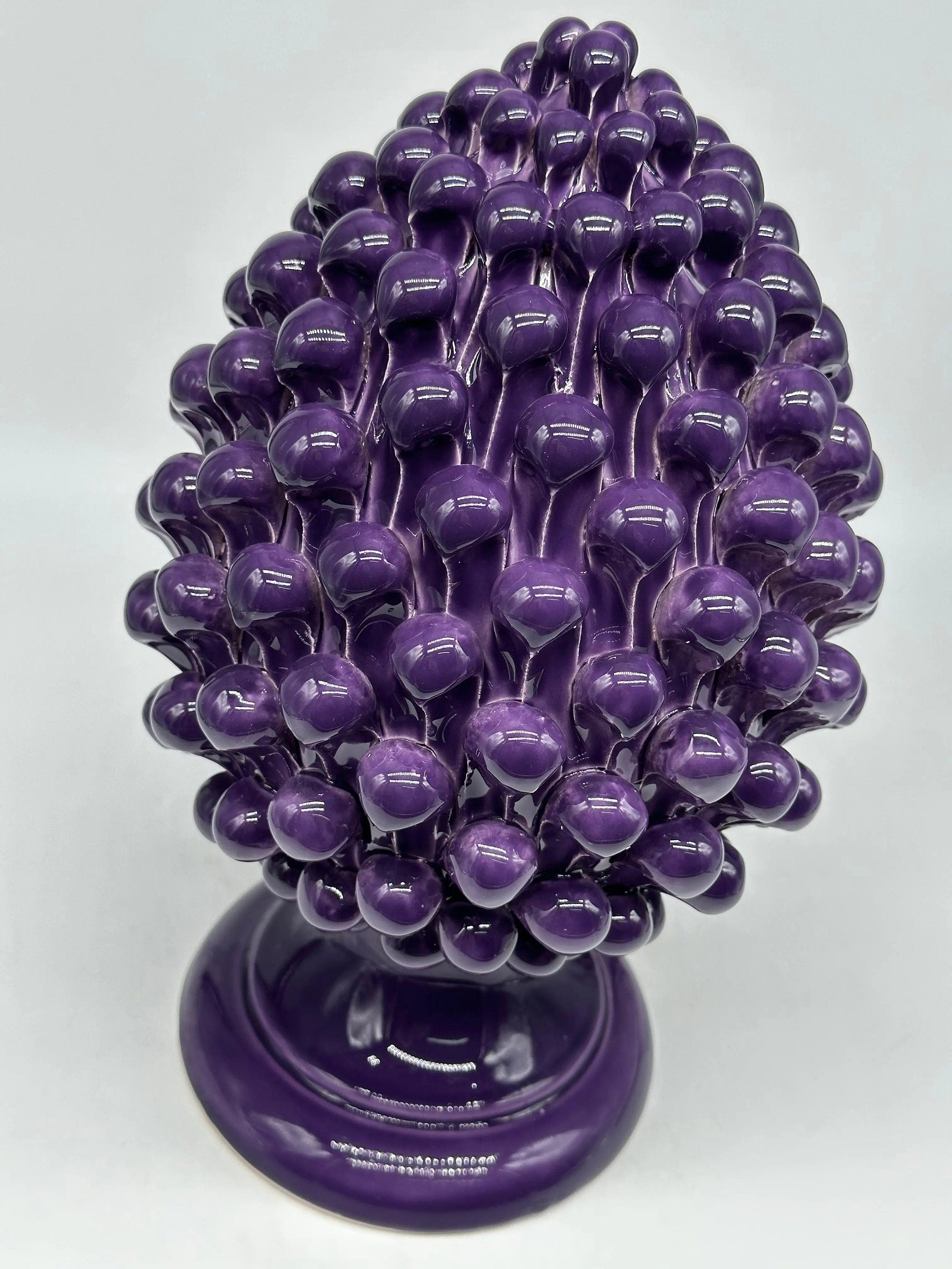 Pigna Ceramica Caltagirone cm H.30 Artigianale Viola DD CERAMICHE SICILIANE