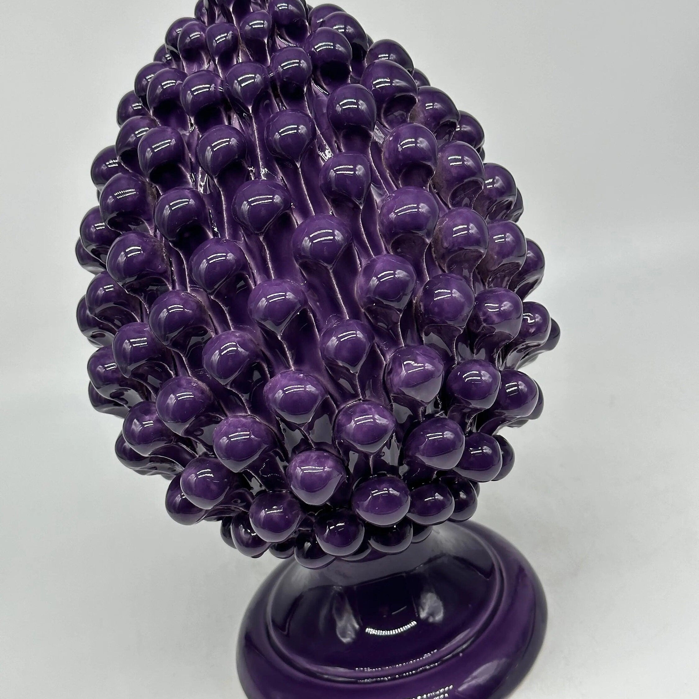 Pigna Ceramica Caltagirone cm H.30 Artigianale Viola DD CERAMICHE SICILIANE