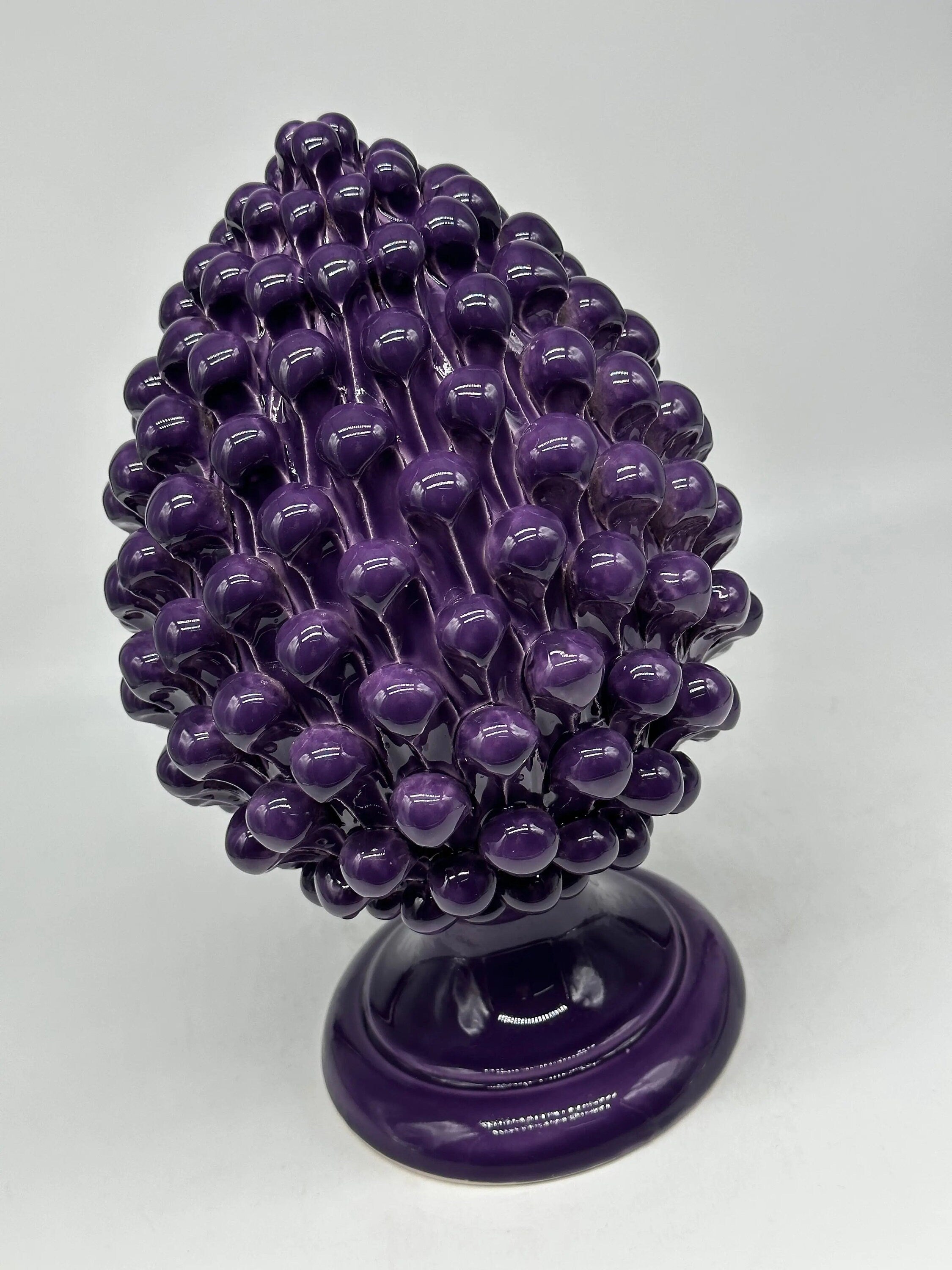 Pigna Ceramica Caltagirone cm H.30 Artigianale Viola DD CERAMICHE SICILIANE