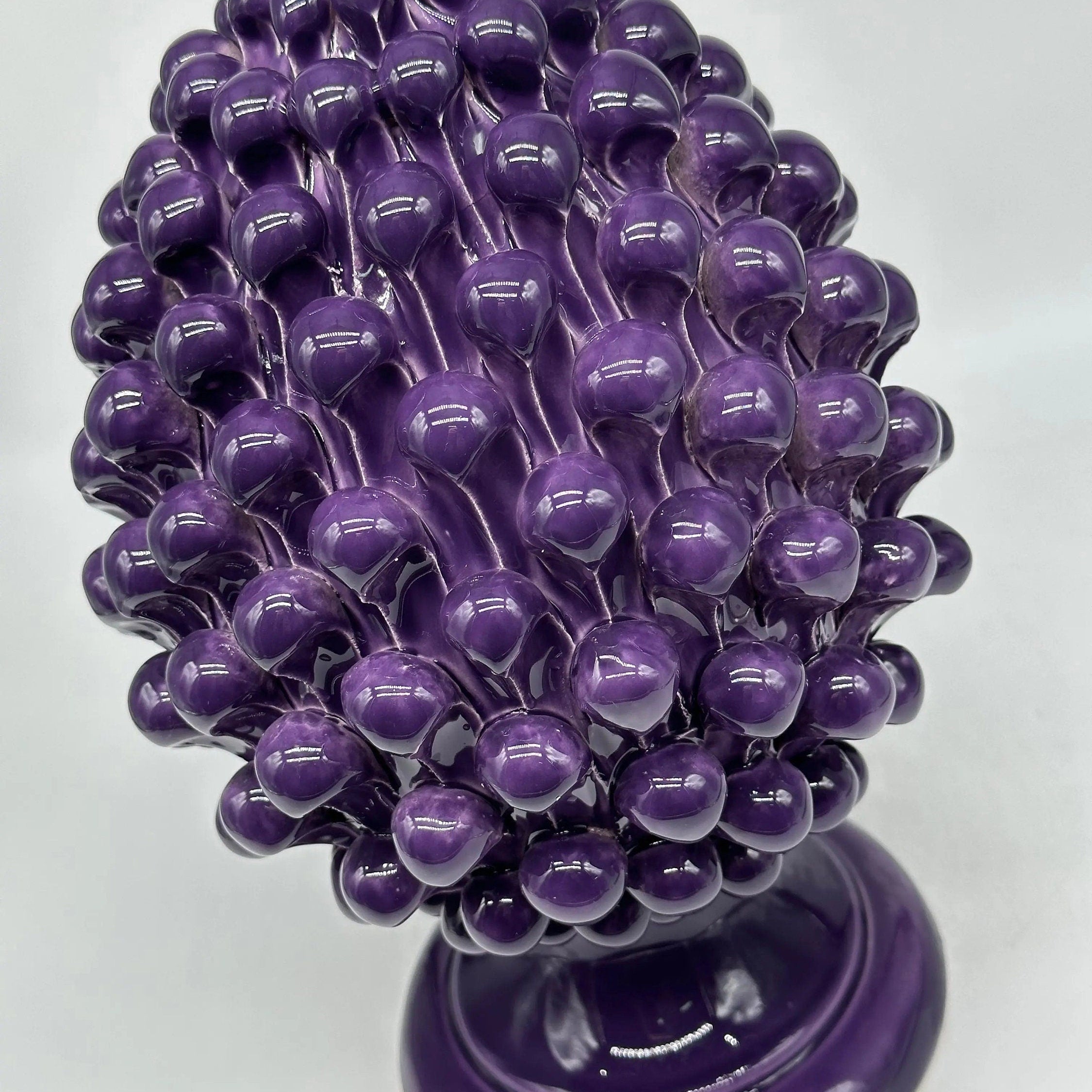 Pigna Ceramica Caltagirone cm H.30 Artigianale Viola DD CERAMICHE SICILIANE