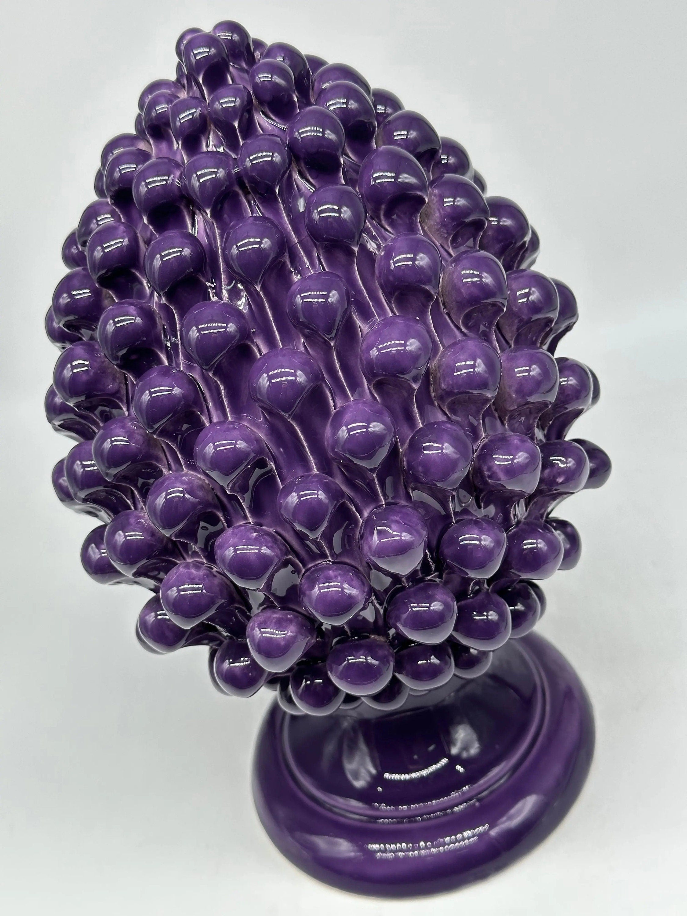 Pigna Ceramica Caltagirone cm H.30 Artigianale Viola DD CERAMICHE SICILIANE