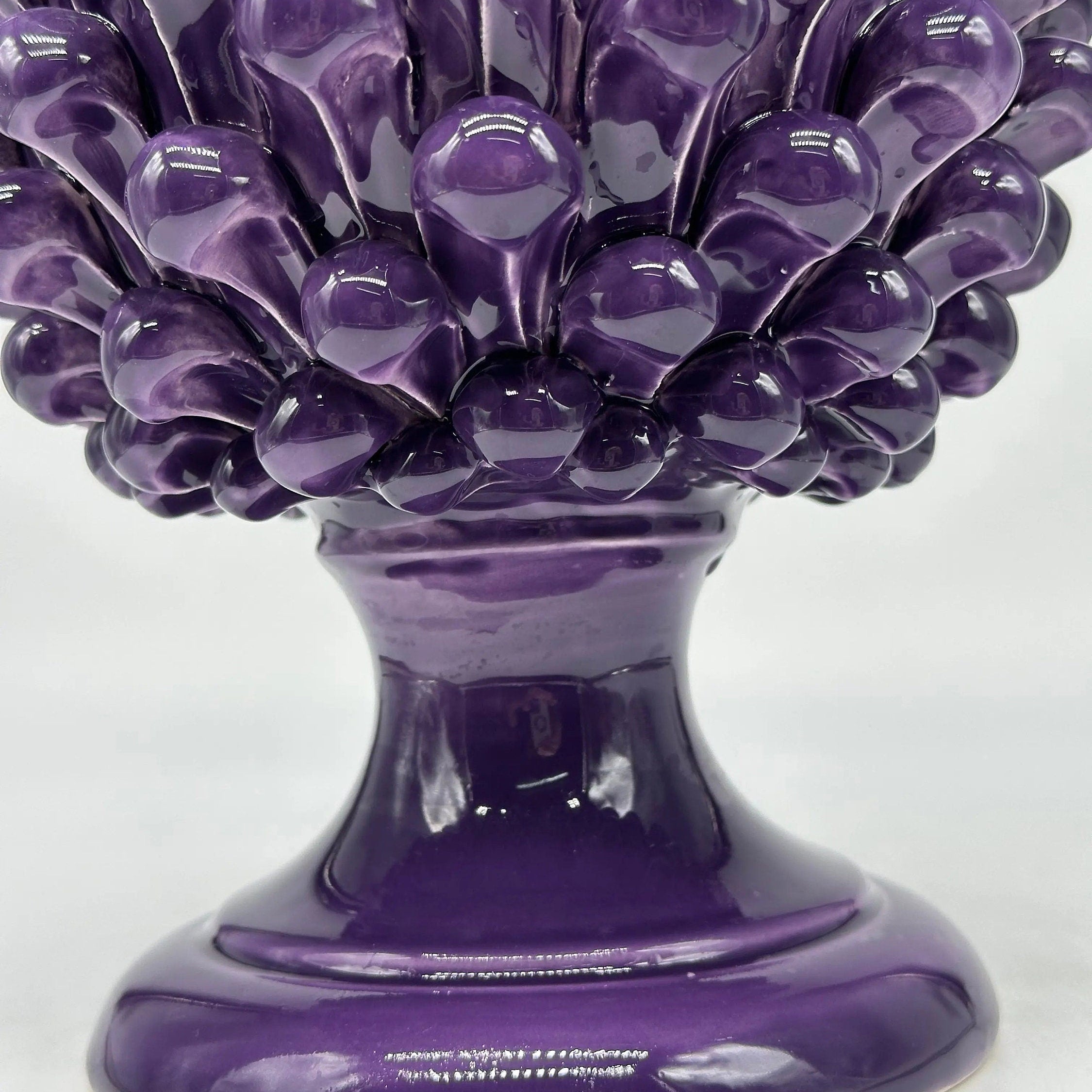 Pigna Ceramica Caltagirone cm H.30 Artigianale Viola DD CERAMICHE SICILIANE