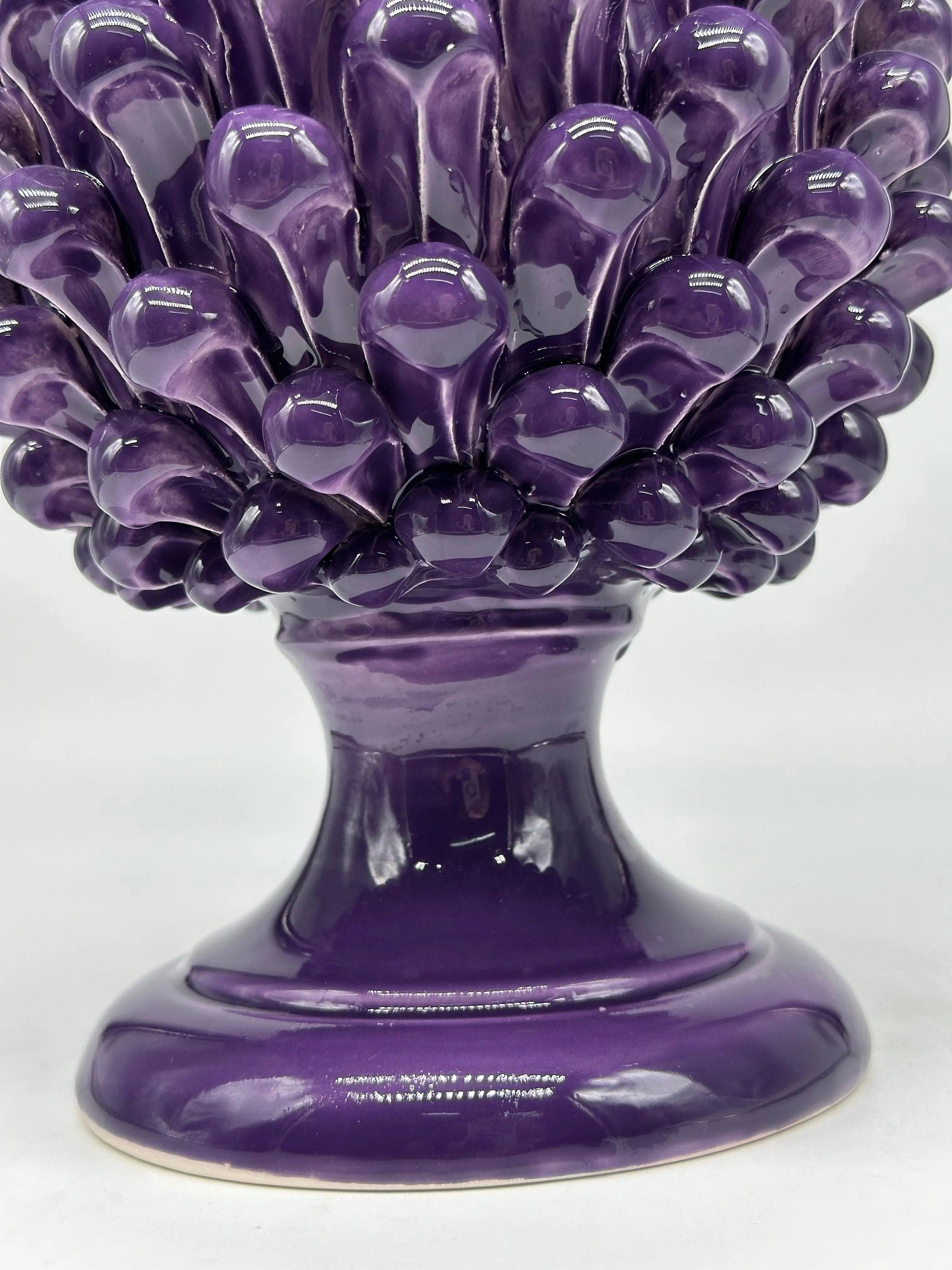 Pigna Ceramica Caltagirone cm H.30 Artigianale Viola DD CERAMICHE SICILIANE