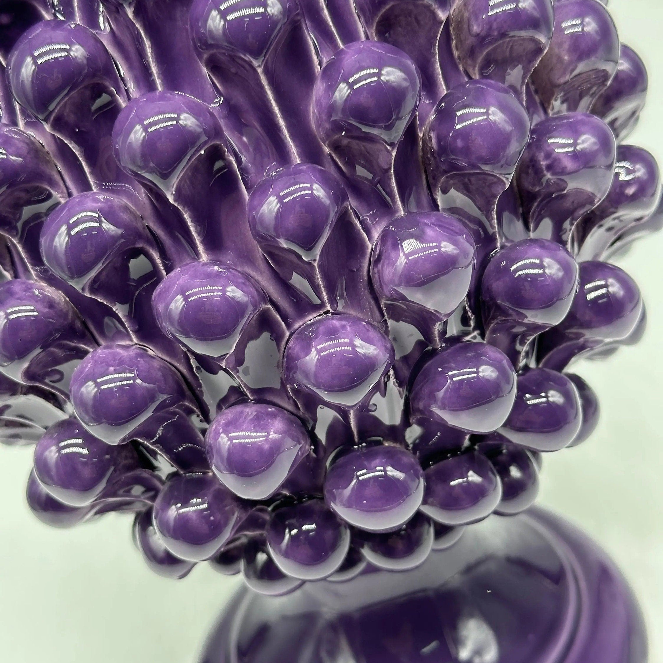 Pigna Ceramica Caltagirone cm H.30 Artigianale Viola DD CERAMICHE SICILIANE